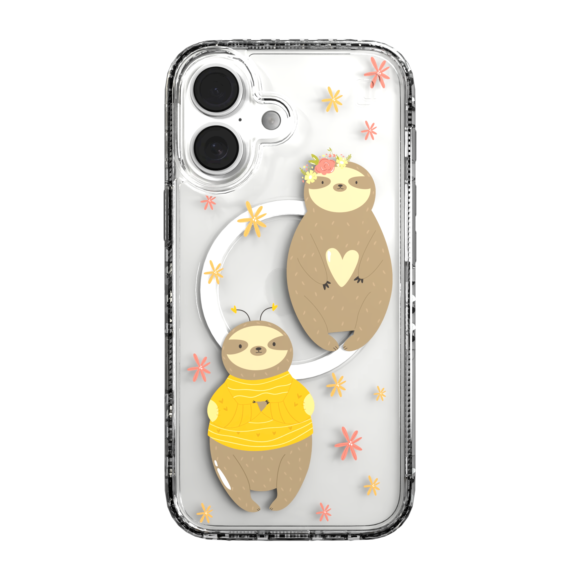iPhone 16 Series | MagSafe | Sloth Case Collection | Lazy Sloths Lazy Sloth / iPhone 16 / Clear