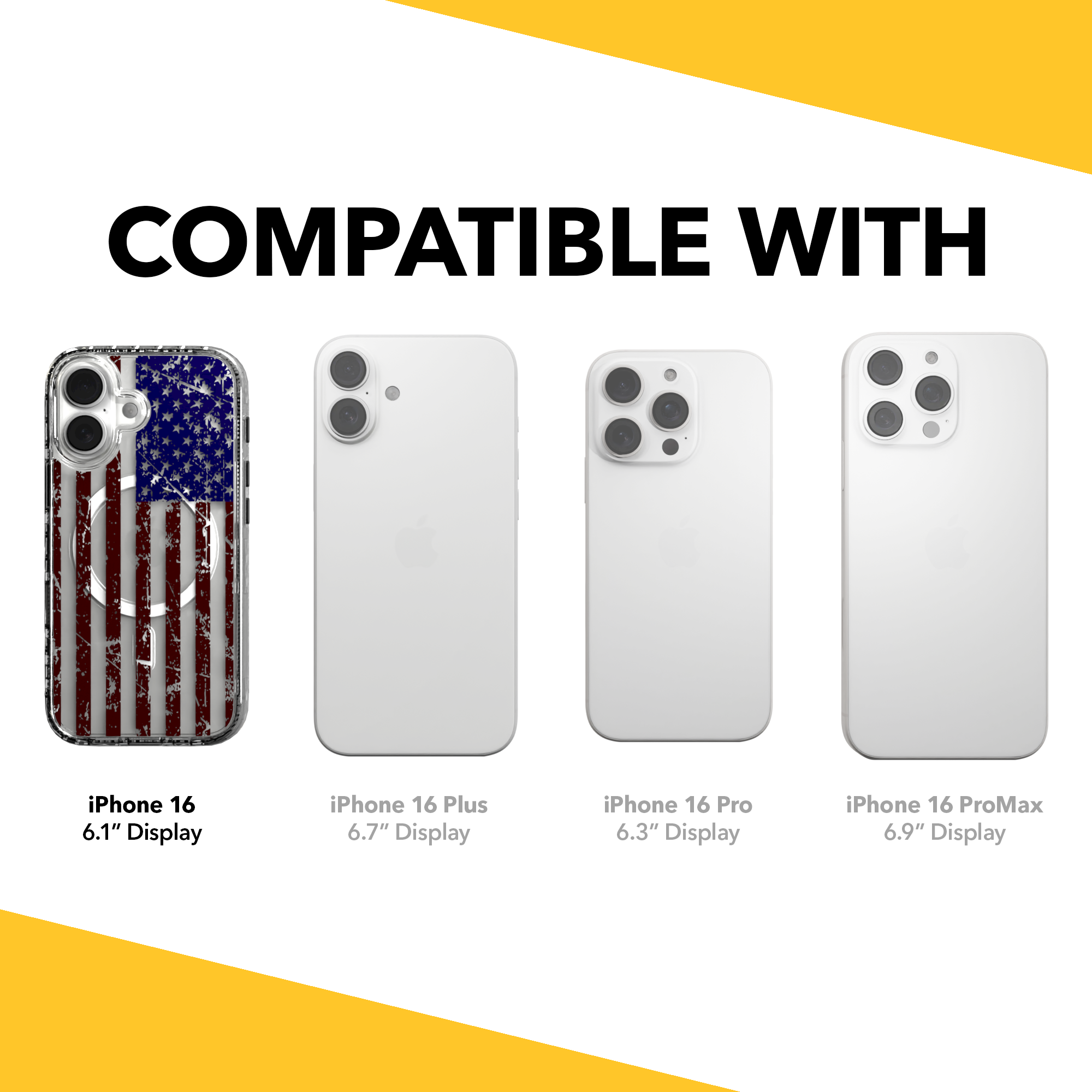 iPhone 16 Series | MagSafe | Red, White & Blue Case Collection | Old Glory Weathered American Flag Old Glory / iPhone 16 / Clear