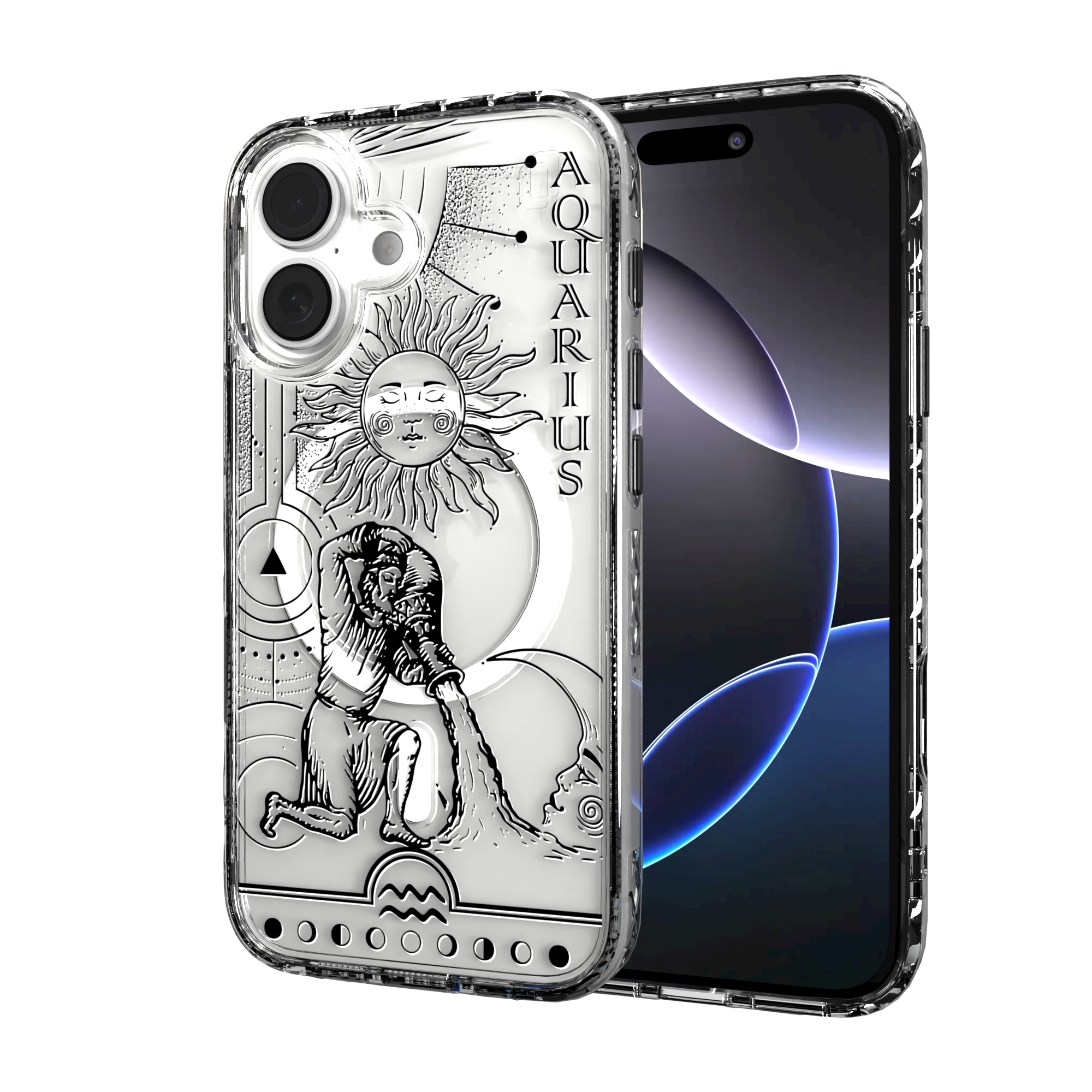 iPhone 16 Series | MagSafe | Zodiac Collection | Aquarius Aquarius Black / iPhone 16 / Clear