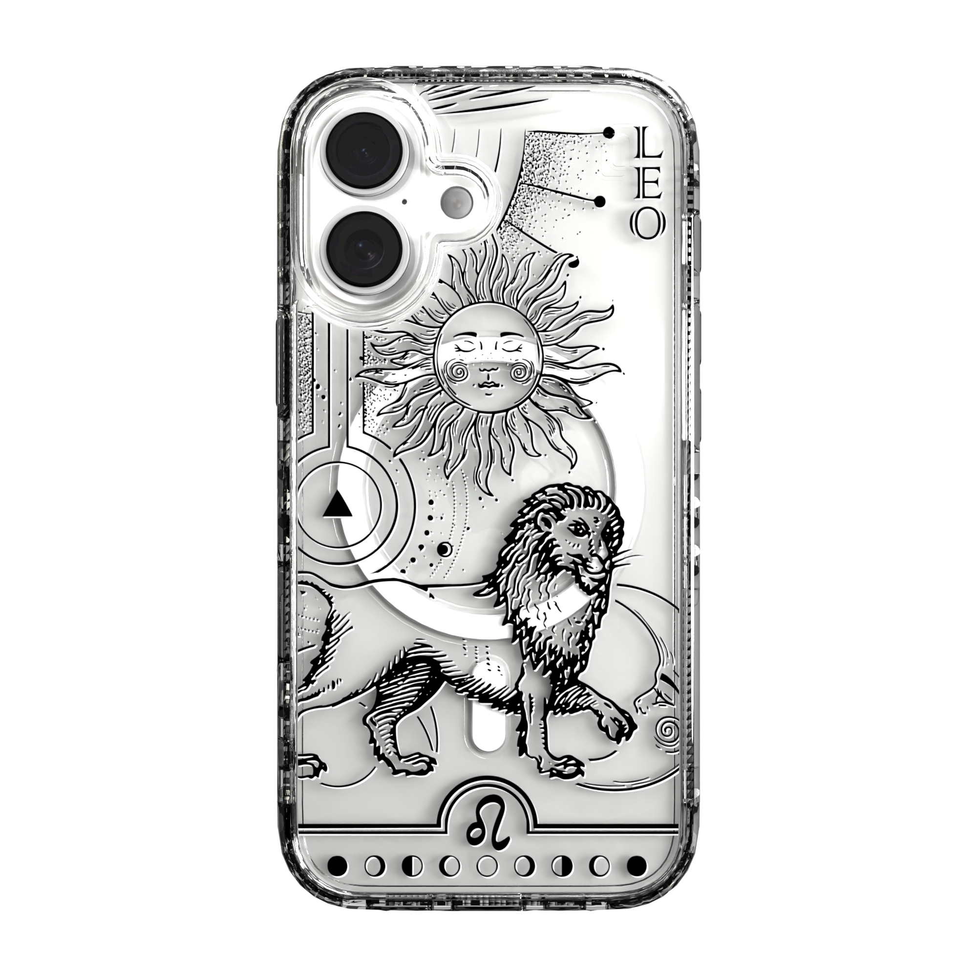 iPhone 16 Series | MagSafe | Zodiac Collection | Leo Leo Black / iPhone 16 / Clear
