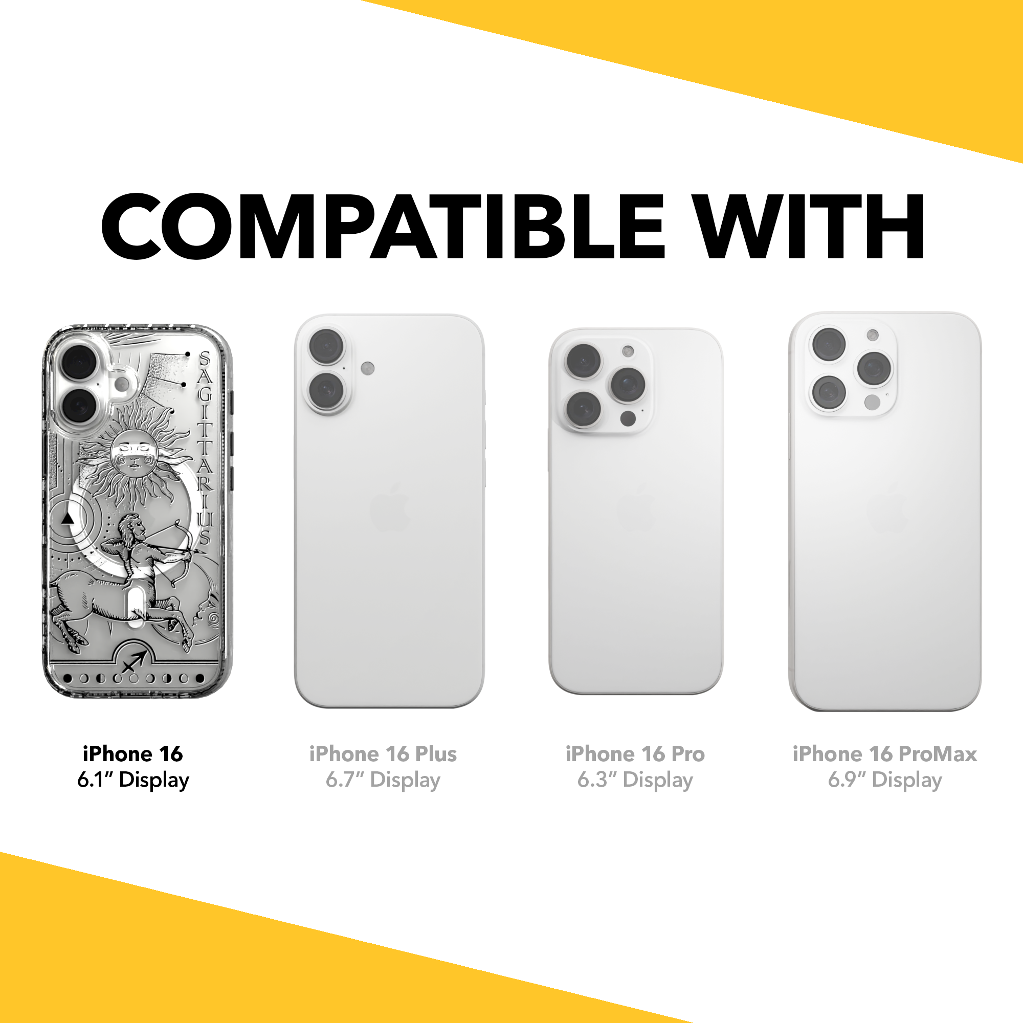 iPhone 16 Series | MagSafe | Zodiac Collection | Sagitarius Sagittarius Black / iPhone 16 / Clear