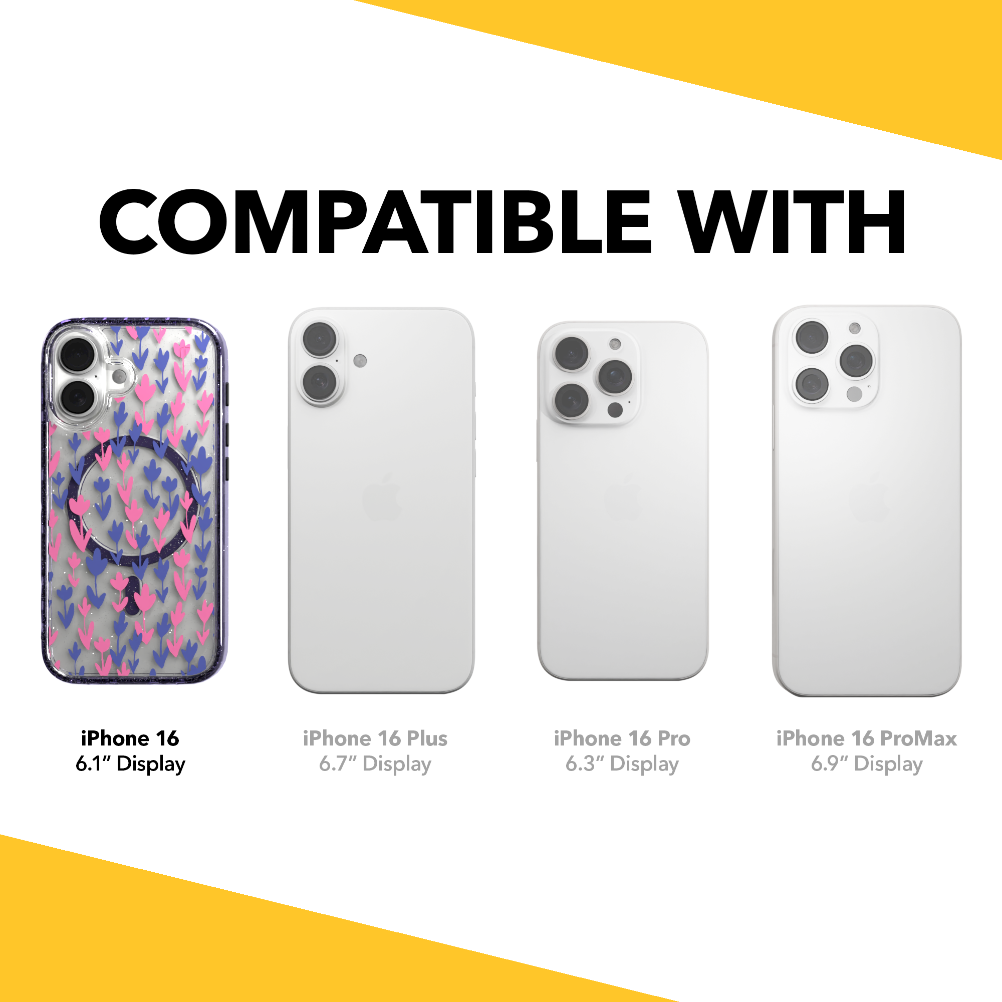 iPhone 16 Series | MagSafe | Flower Case Collection | Pink & Purple Pastel Blooms Pastel Bloom / iPhone 16 / Lilac Sparkle