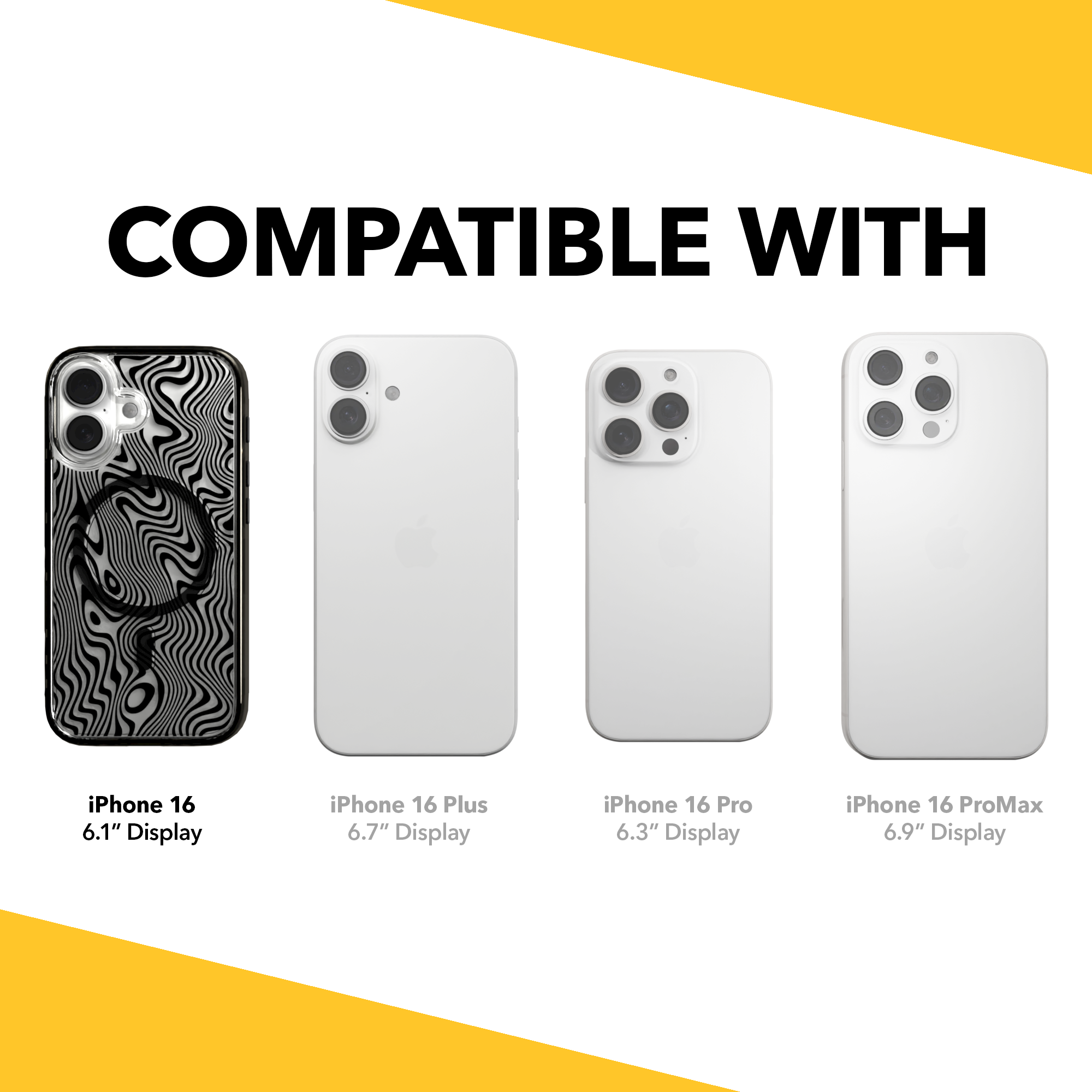 iPhone 16 Series | MagSafe | Monochromatic Case Designs | Swirling Tides Tide / iPhone 16 / Black