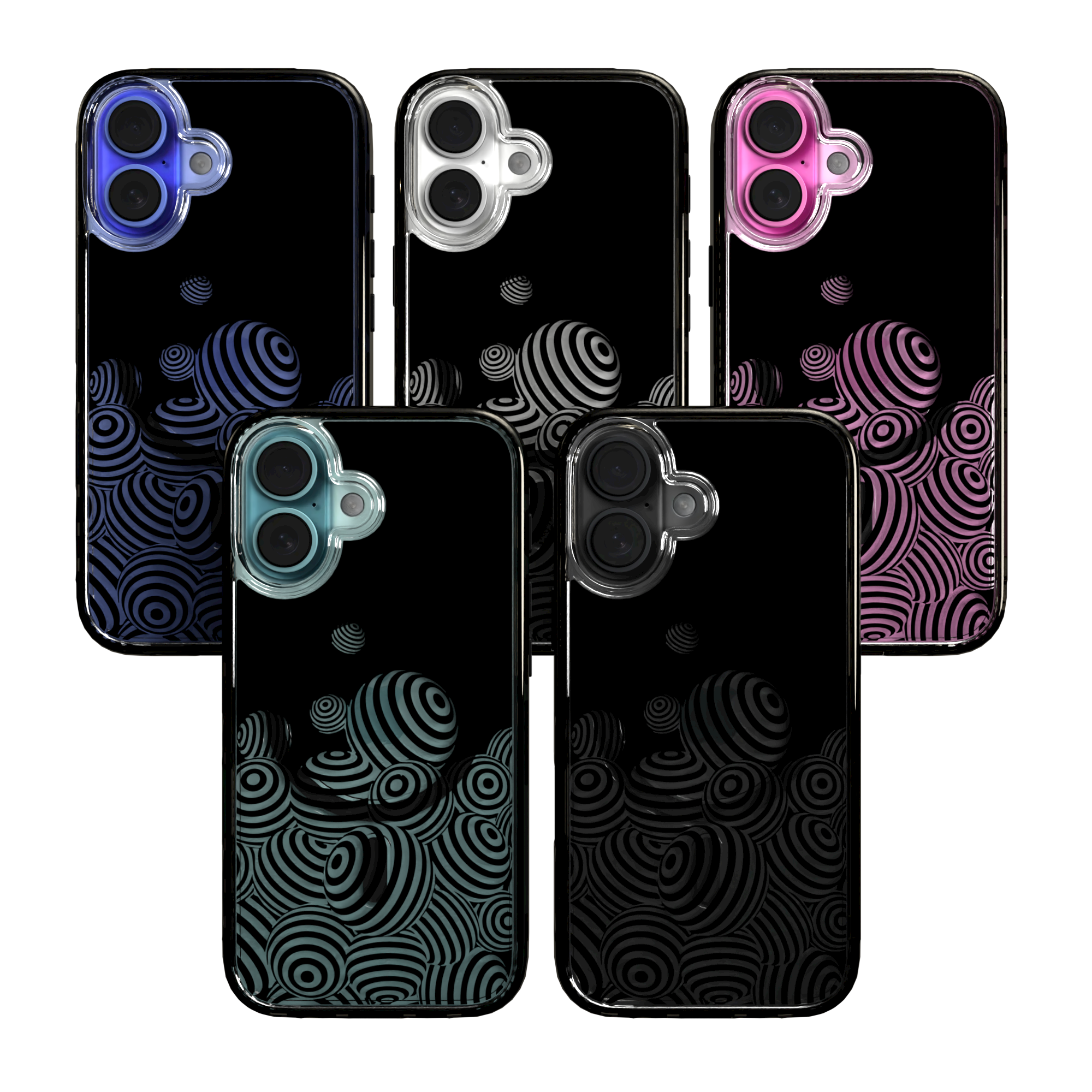 iPhone 16 Series | MagSafe | Monochromatic Collection | 3D Orb Swirl Ballpit / iPhone 16 / Black