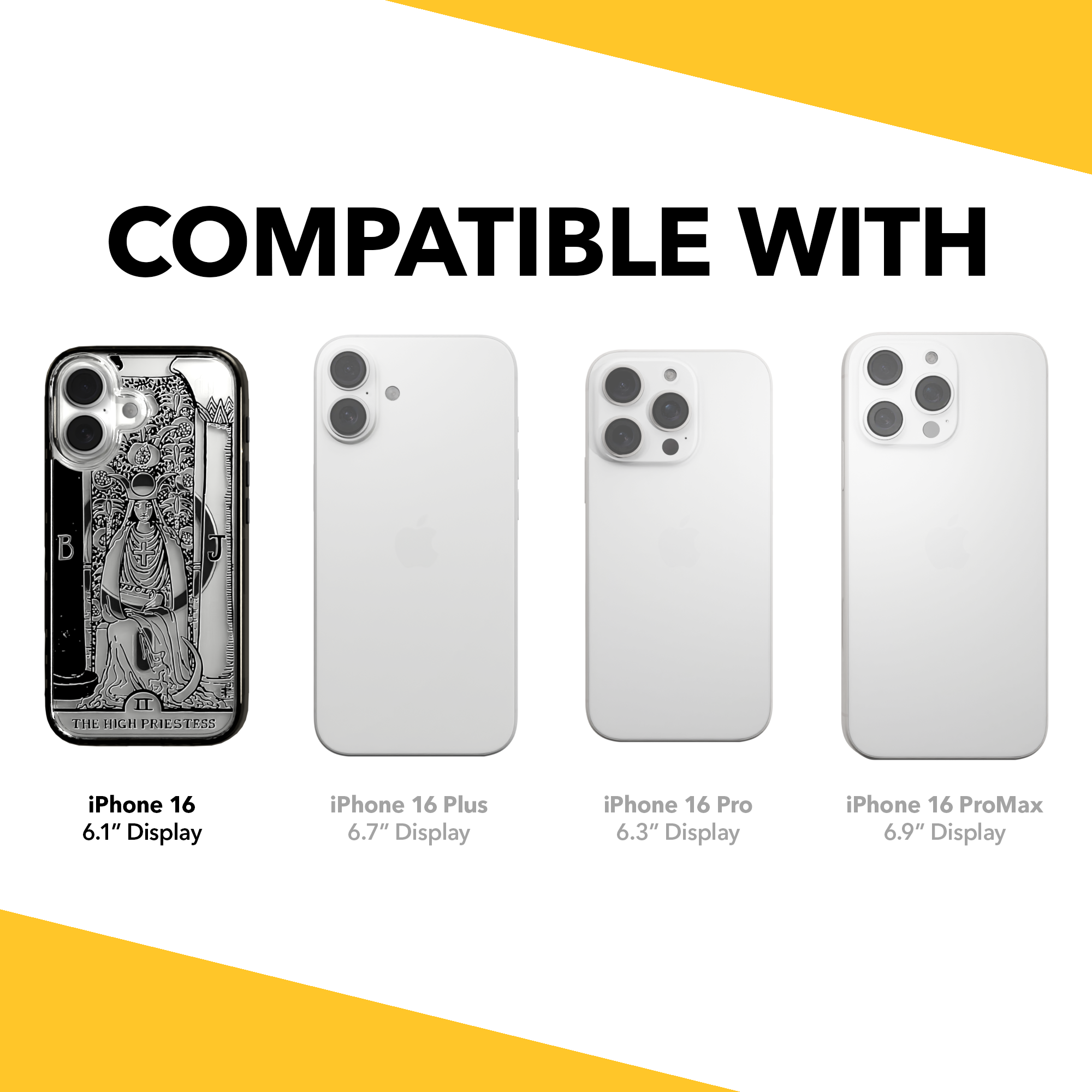 iPhone 16 Series | MagSafe | Tarot Collection | The High Priestess The High Priestess - Line / iPhone 16 / Black