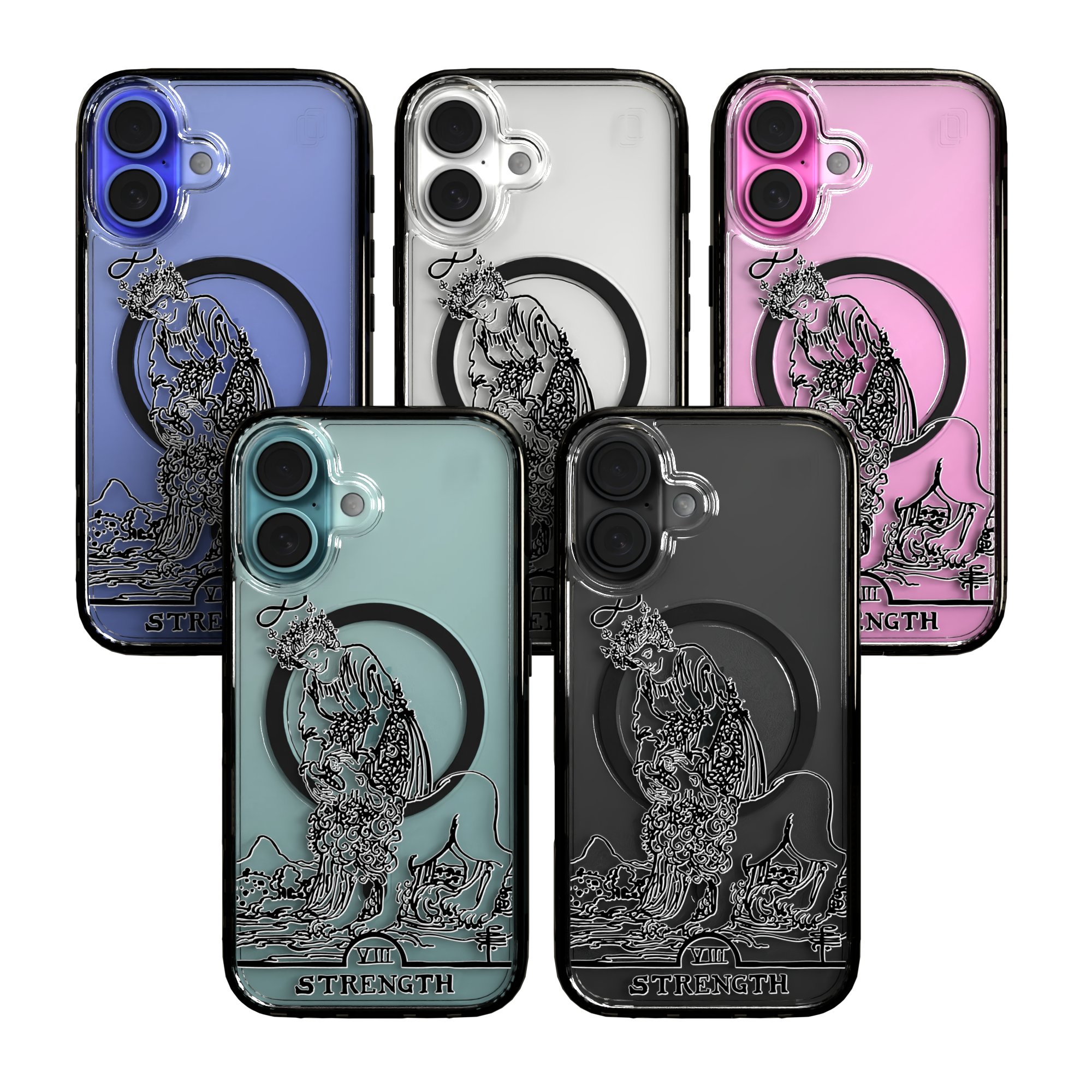 iPhone 16 Series | MagSafe | Tarot Collection | Strength Strength - Line / iPhone 16 / Black