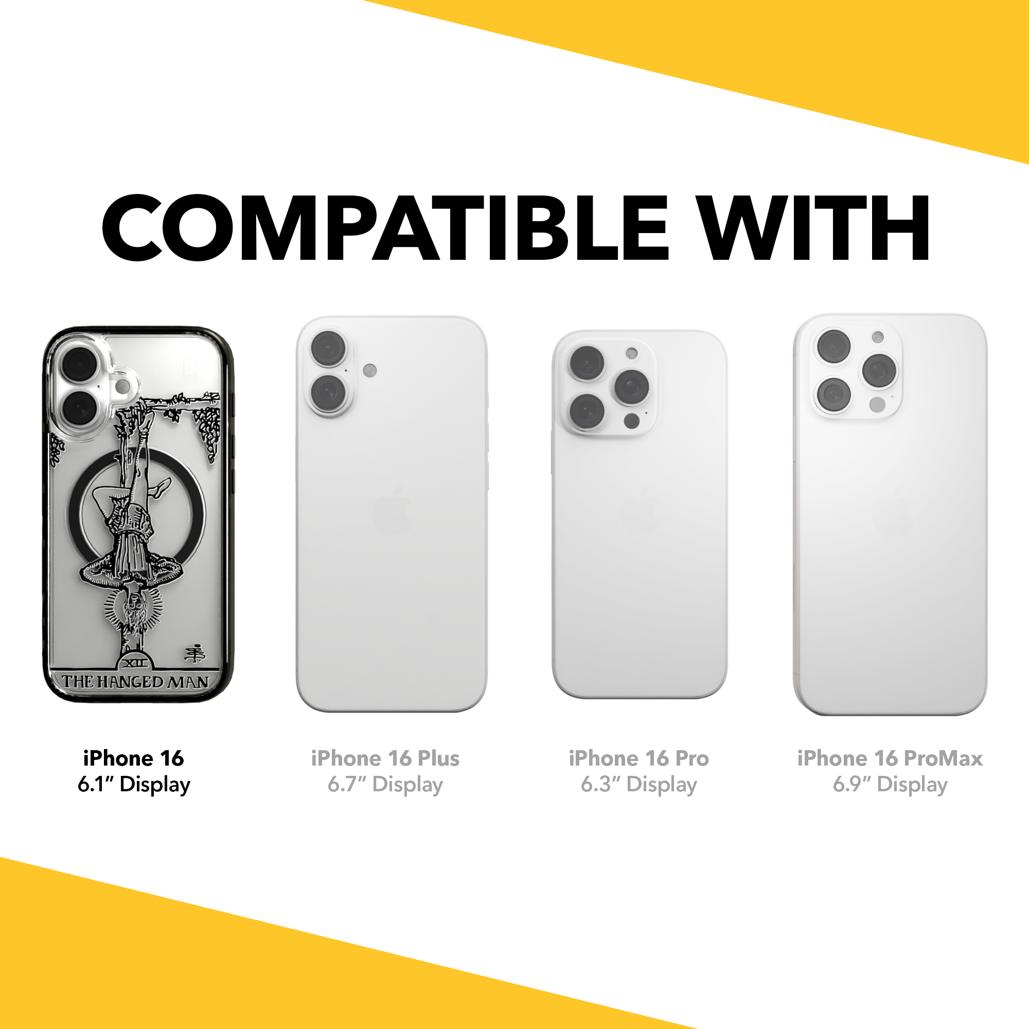 iPhone 16 Series | MagSafe | Tarot Collection | The Hanged Man The Hanged Man - Line / iPhone 16 / Black