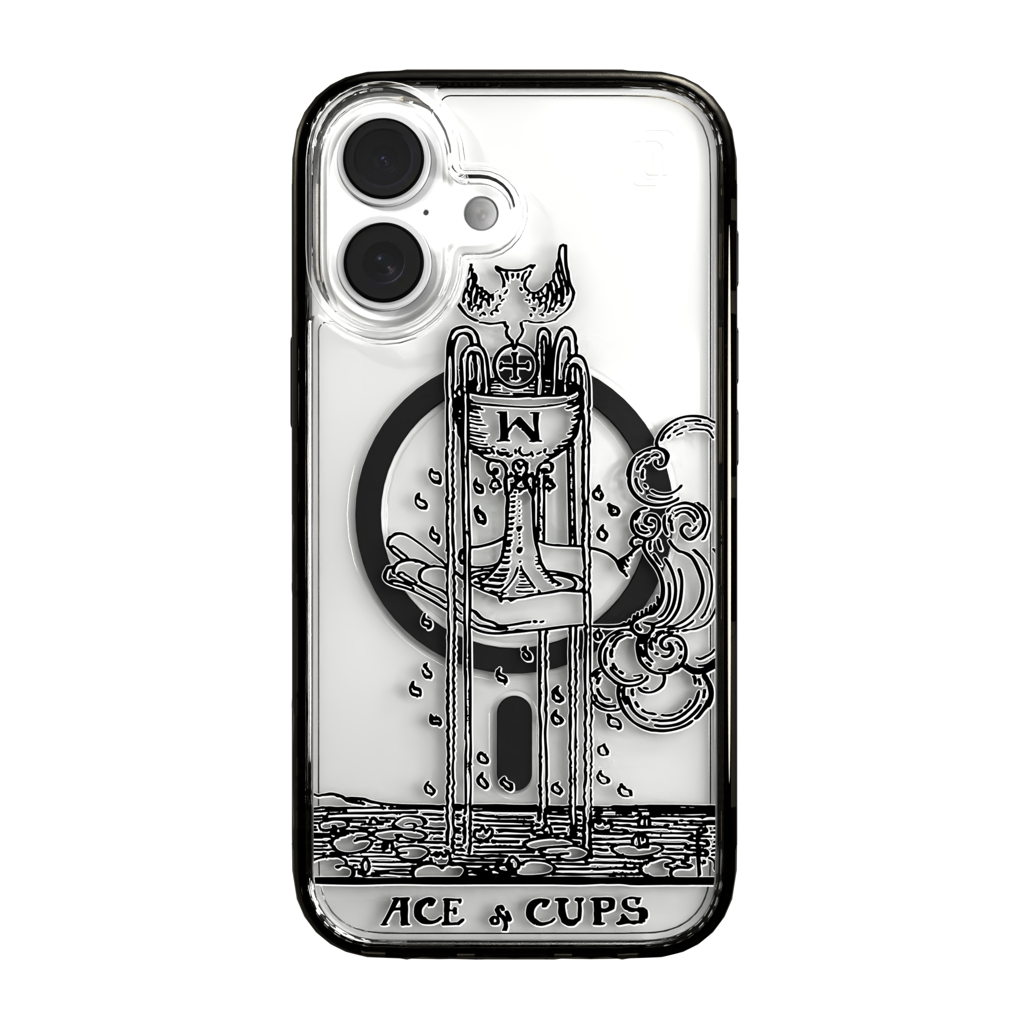 iPhone 16 Series | MagSafe | Tarot Collection | Ace of Cups Ace of Cups - Line / iPhone 16 / Black