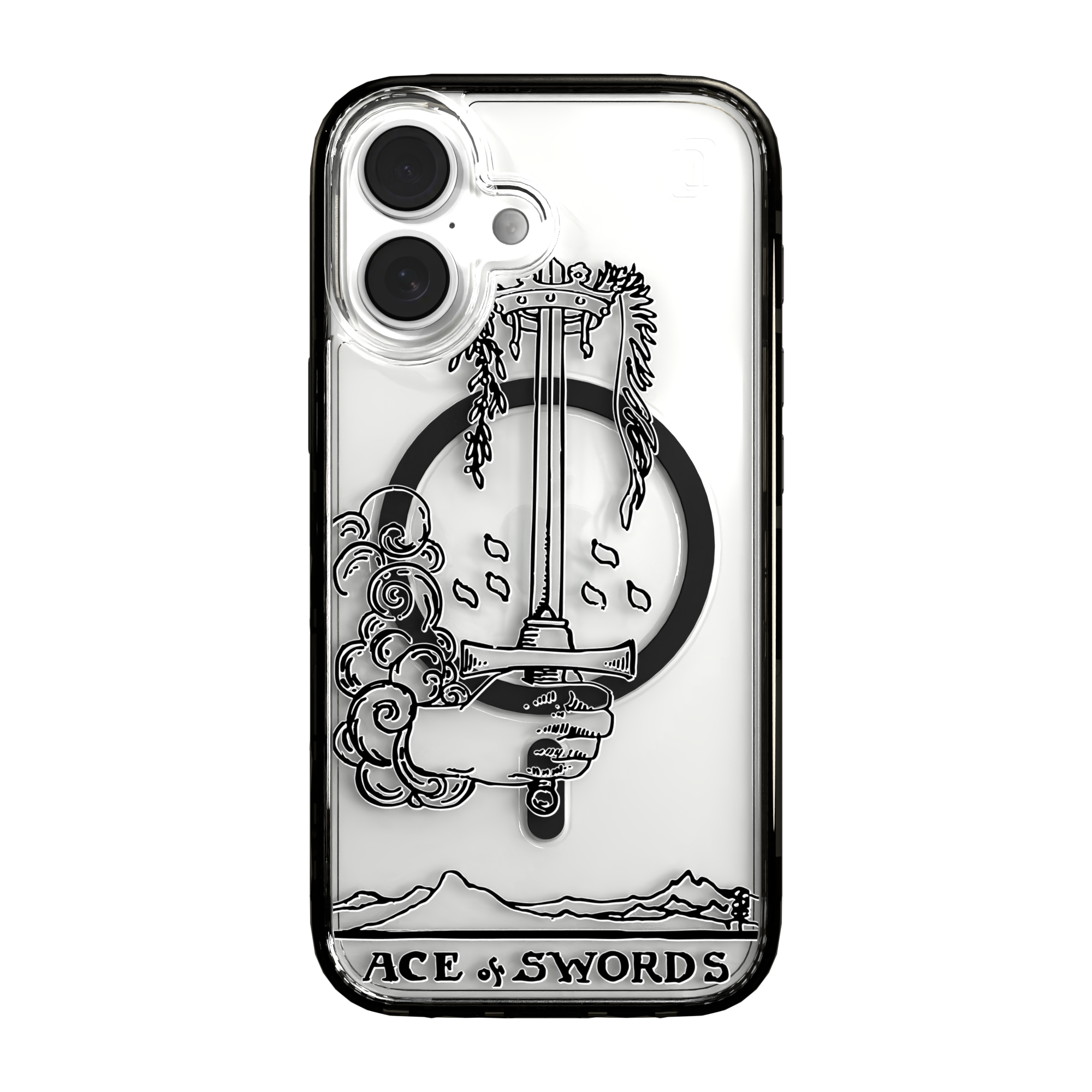 iPhone 16 Series | MagSafe | Tarot Collection | Ace of Swords Ace of Swords - Line / iPhone 16 / Black
