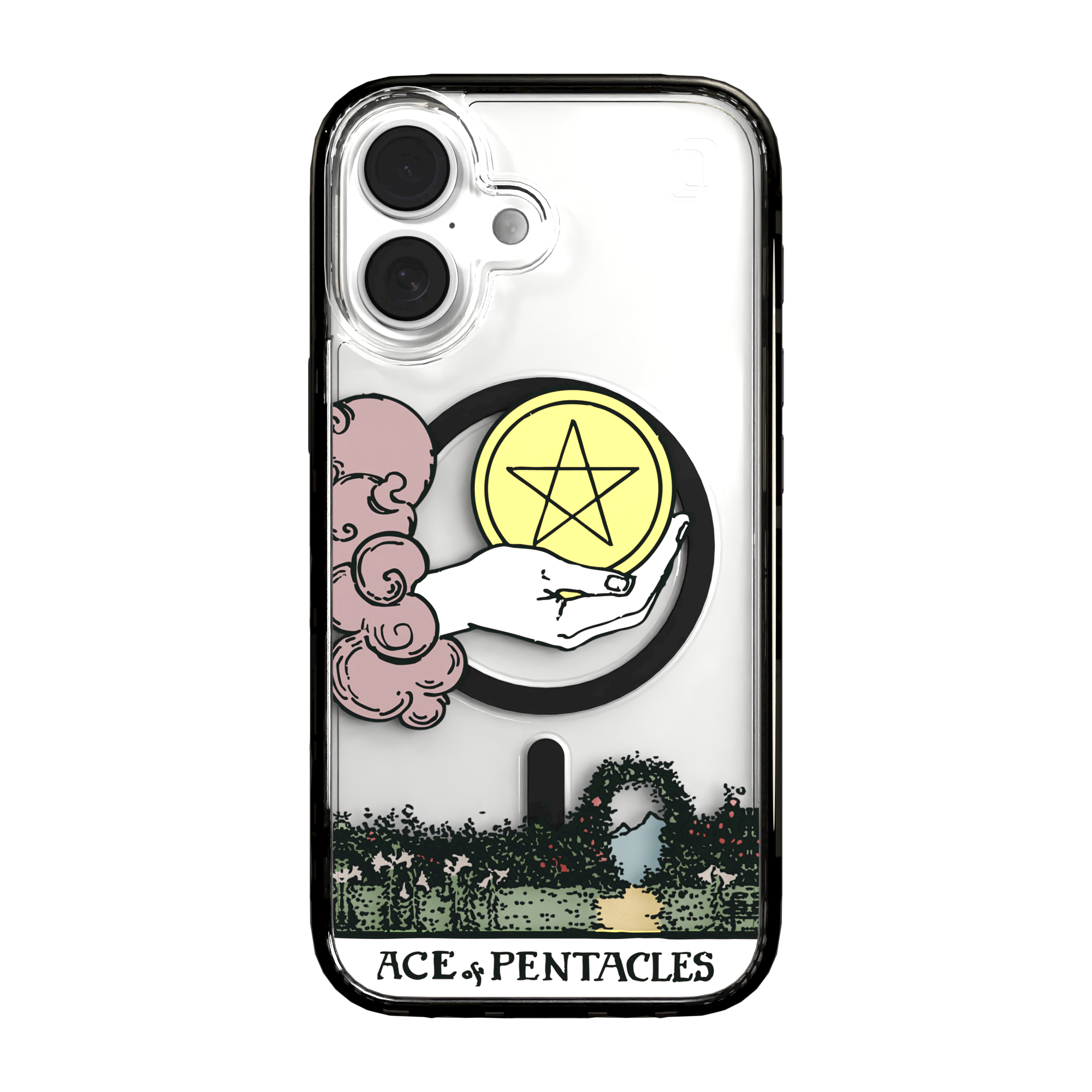 iPhone 16 Series | MagSafe | Tarot Collection | Ace of Pentacles Ace of Pentacles - Color / iPhone 16 / Black