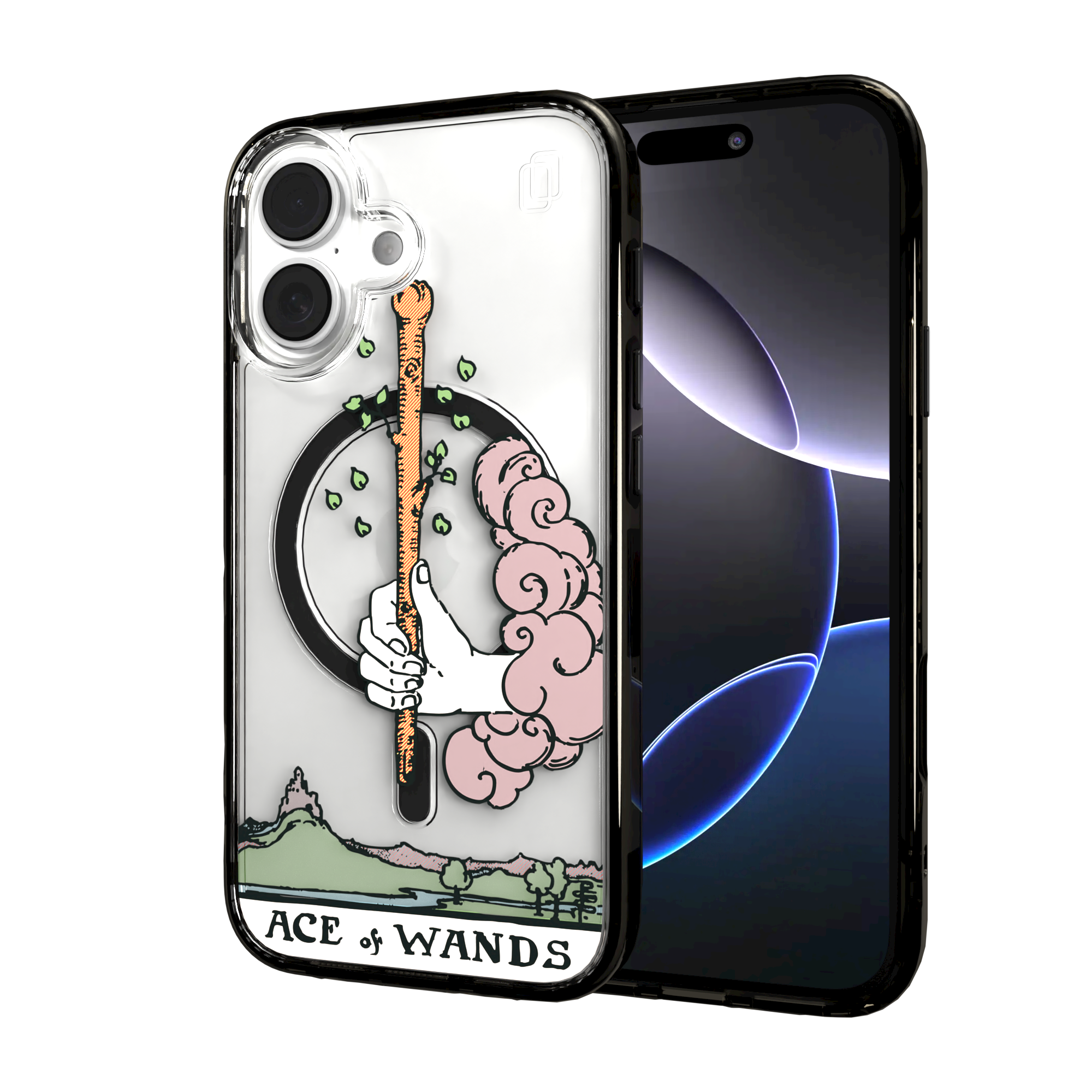 iPhone 16 Series | MagSafe | Tarot Collection | Ace of Wands Ace of Wands - Color / iPhone 16 / Black