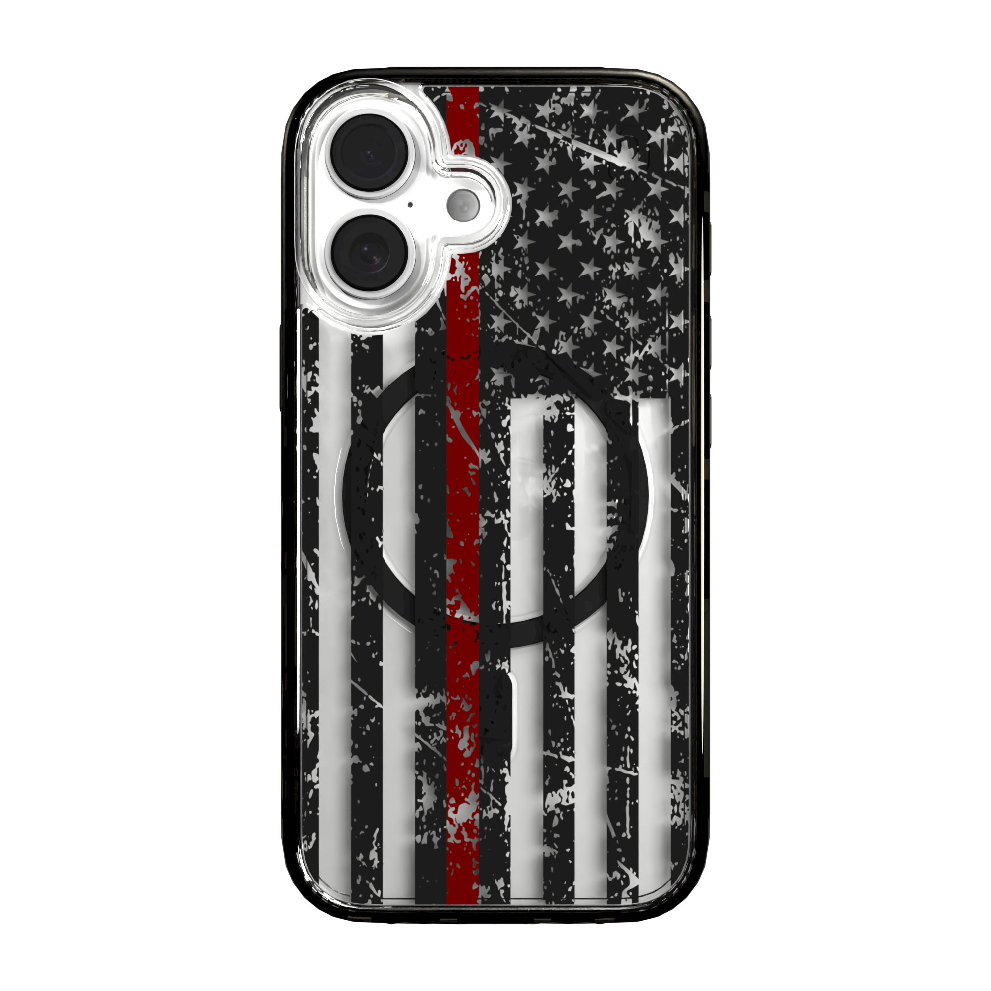 iPhone 16 Series | MagSafe | Red, White & Blue Case Collection | Thin Red Line Red Line / iPhone 16 / Black