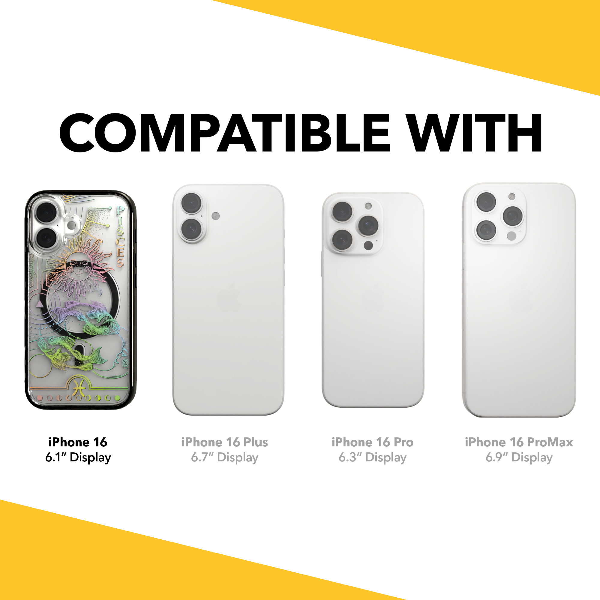 iPhone 16 Series | MagSafe | Zodiac Collection | Pisces Pisces Rainbow / iPhone 16 / Black
