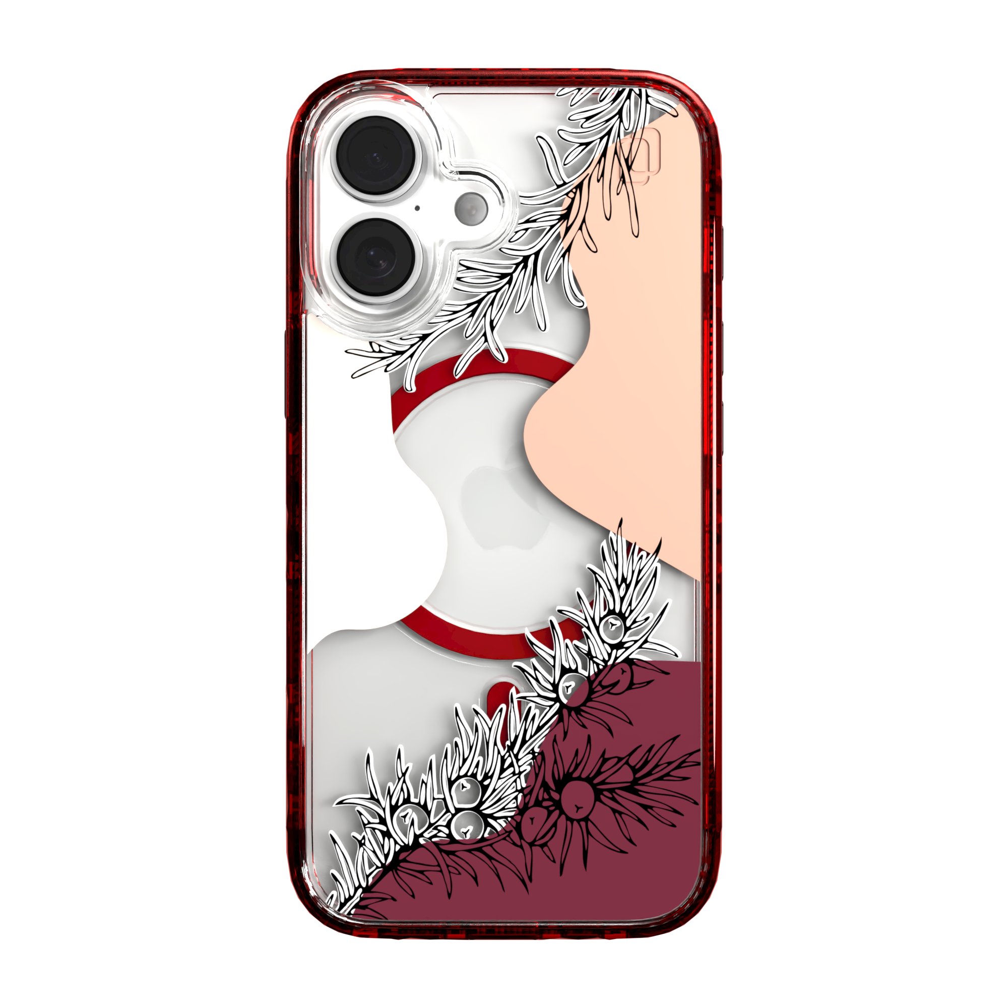 iPhone 16 Series | MagSafe | Botanical Fusion Abstract Case | Red Summer Skies