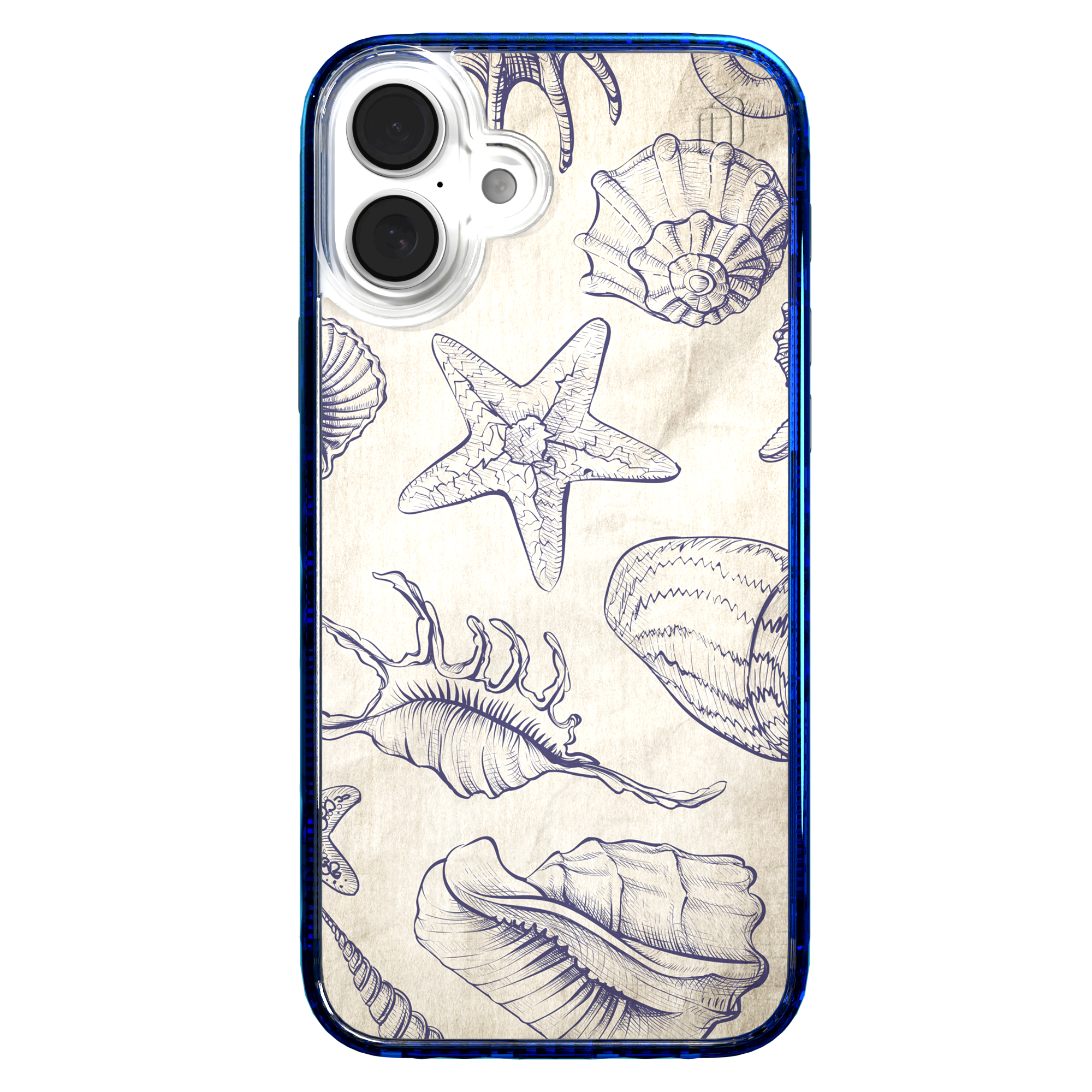 iPhone 16 Series | MagSafe | Coastal Case Collection | Seashells Sketches Coastal Seashell / iPhone 16 Plus / Blue
