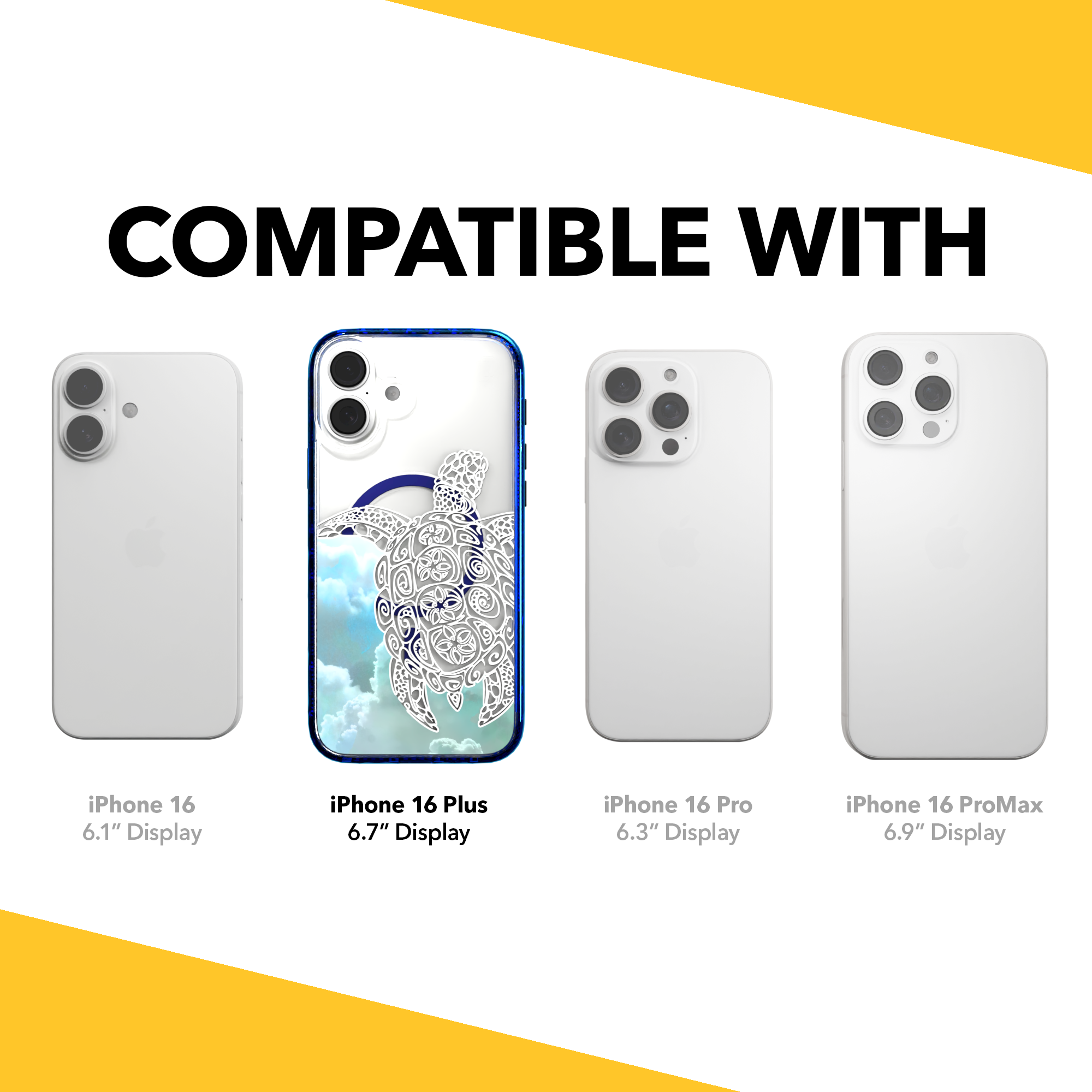 iPhone 16 Series | MagSafe | Coastal Case Collection | White & Teal Sea Turtle Turtle / iPhone 16 Plus / Blue