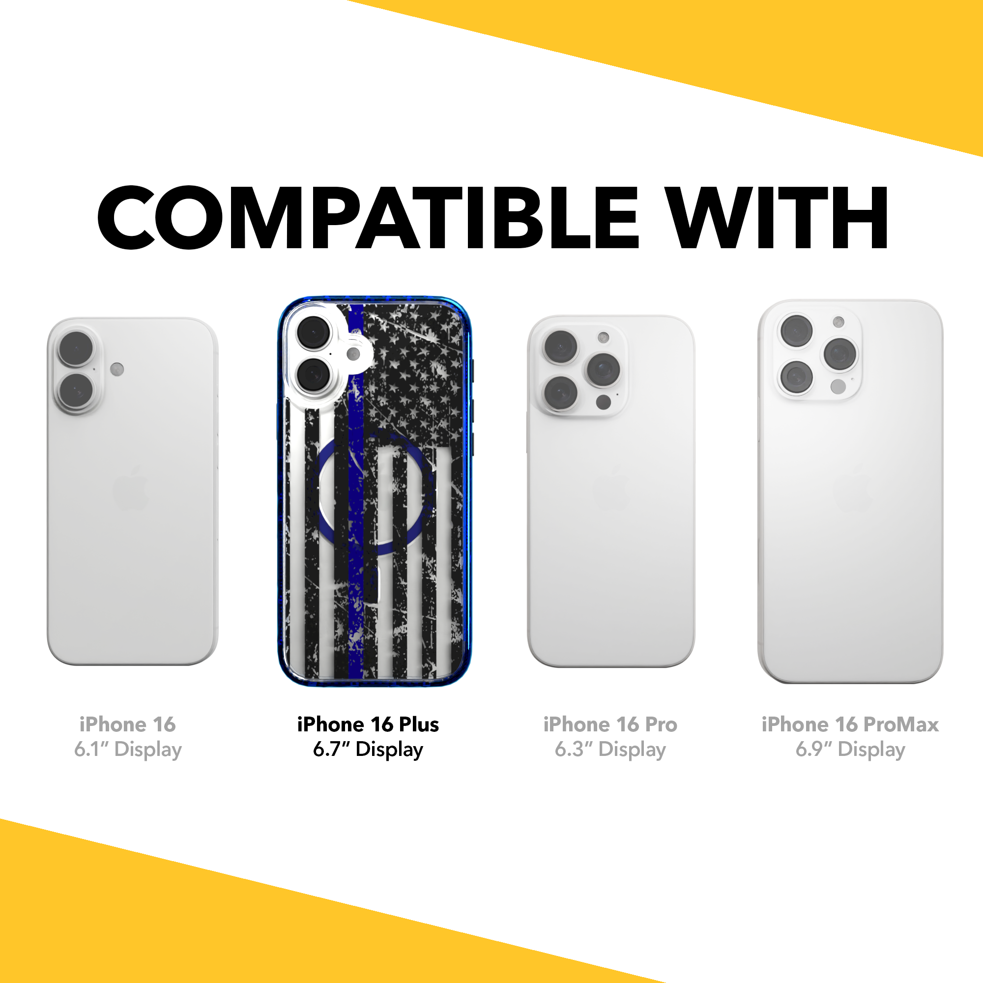 iPhone 16 Series | MagSafe | Red, White & Blue Case Collection | Thin Blue Line Blue Line / iPhone 16 Plus / Blue