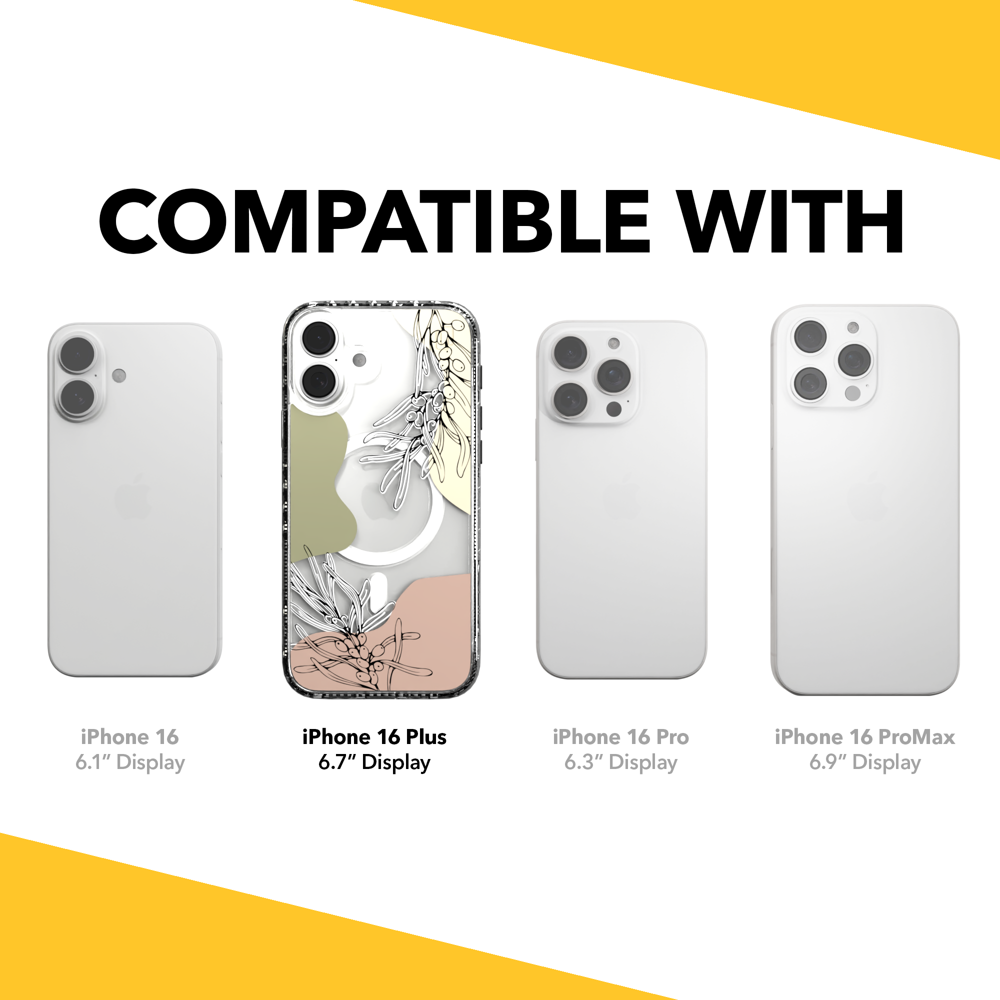 iPhone 16 Series | MagSafe | Botanical Fusion Abstract Case | Pastel Fall Vistas Fall / iPhone 16 Plus / Clear