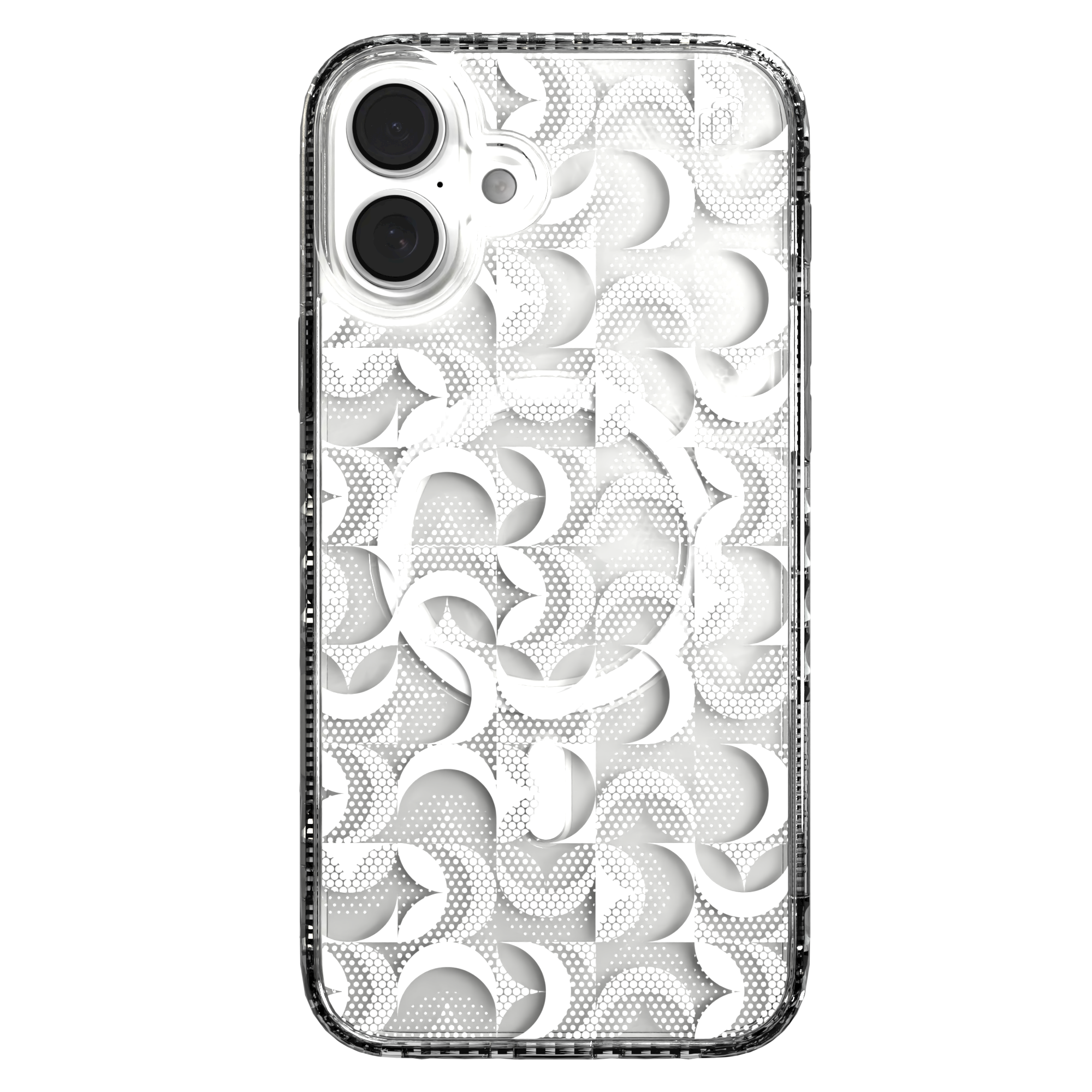 iPhone 16 Series | MagSafe | Abstract Art Case | Retro White Swirls Retro White / iPhone 16 Plus / Clear