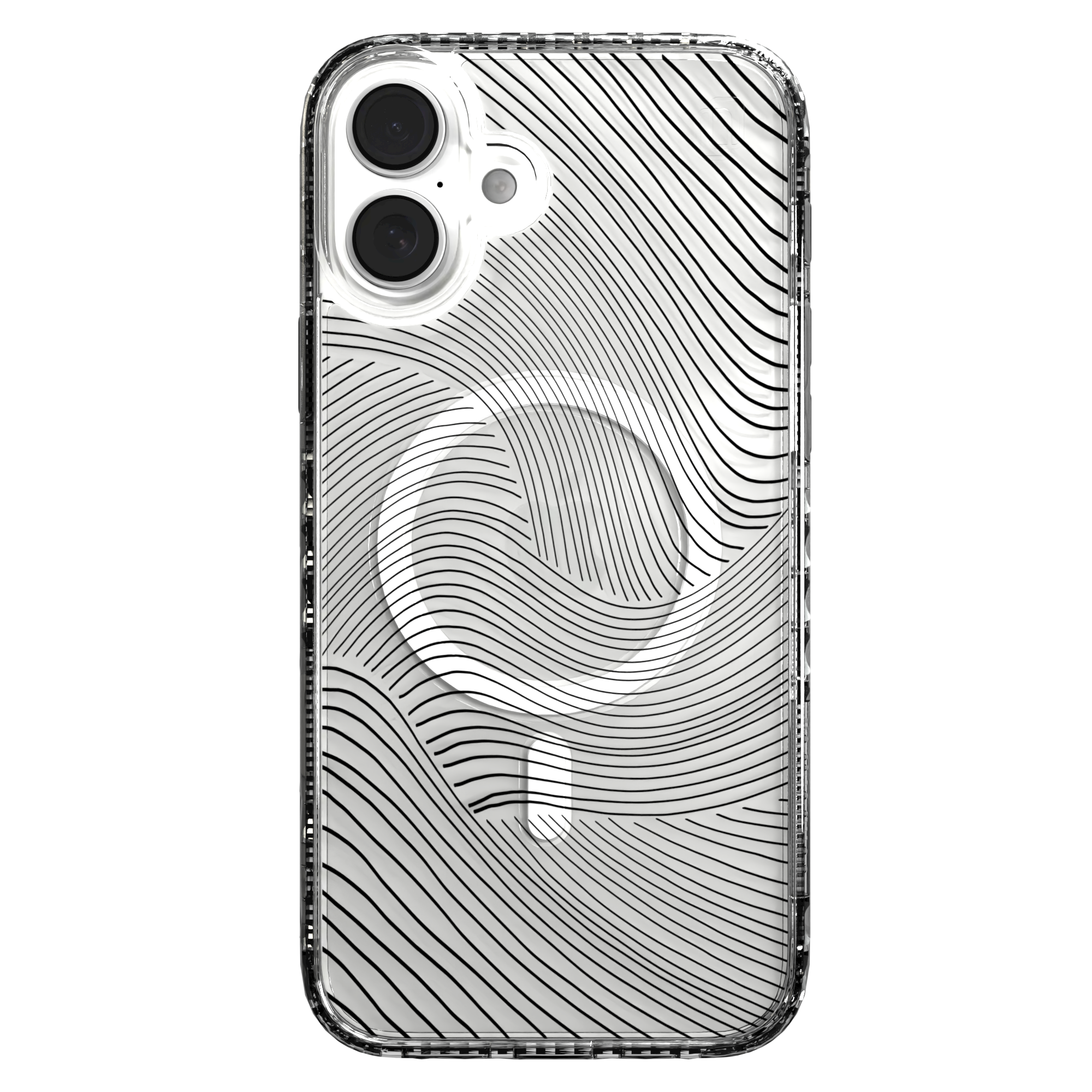 iPhone 16 Series | MagSafe | Abstract Art Case | Retro Clear Waves Retro Clear / iPhone 16 Plus / Clear