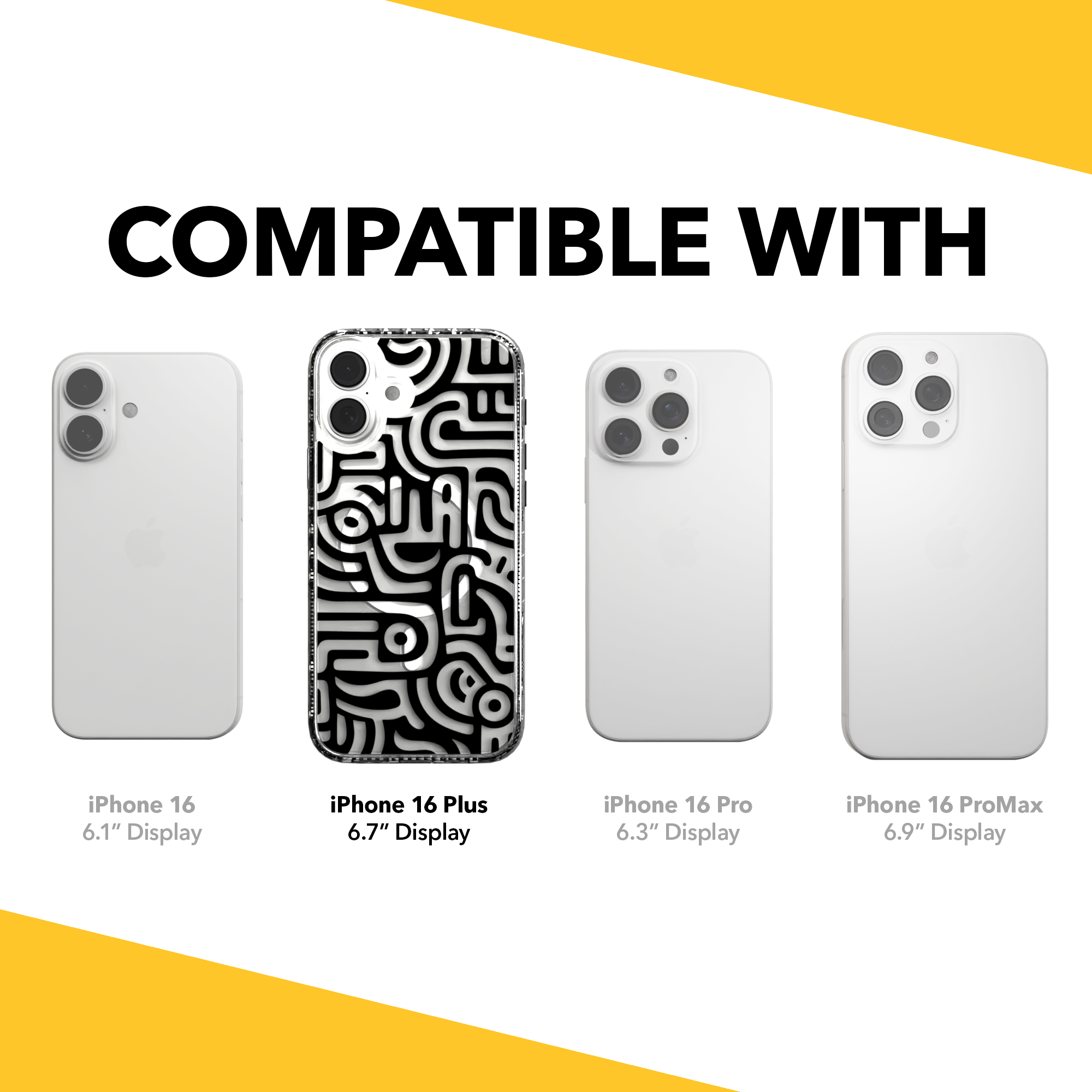 iPhone 16 Series | MagSafe | Monochromatic Case Designs | Glyphs Glyphs / iPhone 16 Plus / Clear