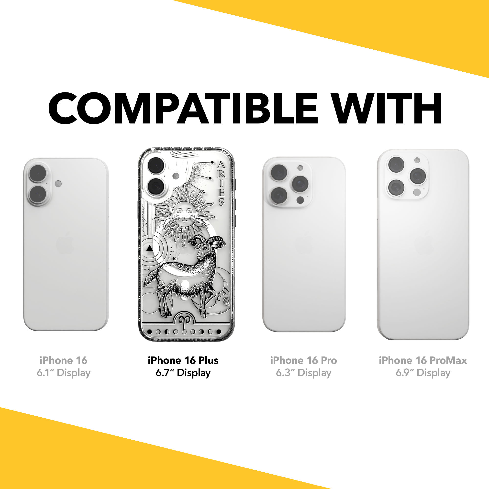 iPhone 16 Series | MagSafe | Zodiac Collection | Aries Aries Black / iPhone 16 Plus / Clear