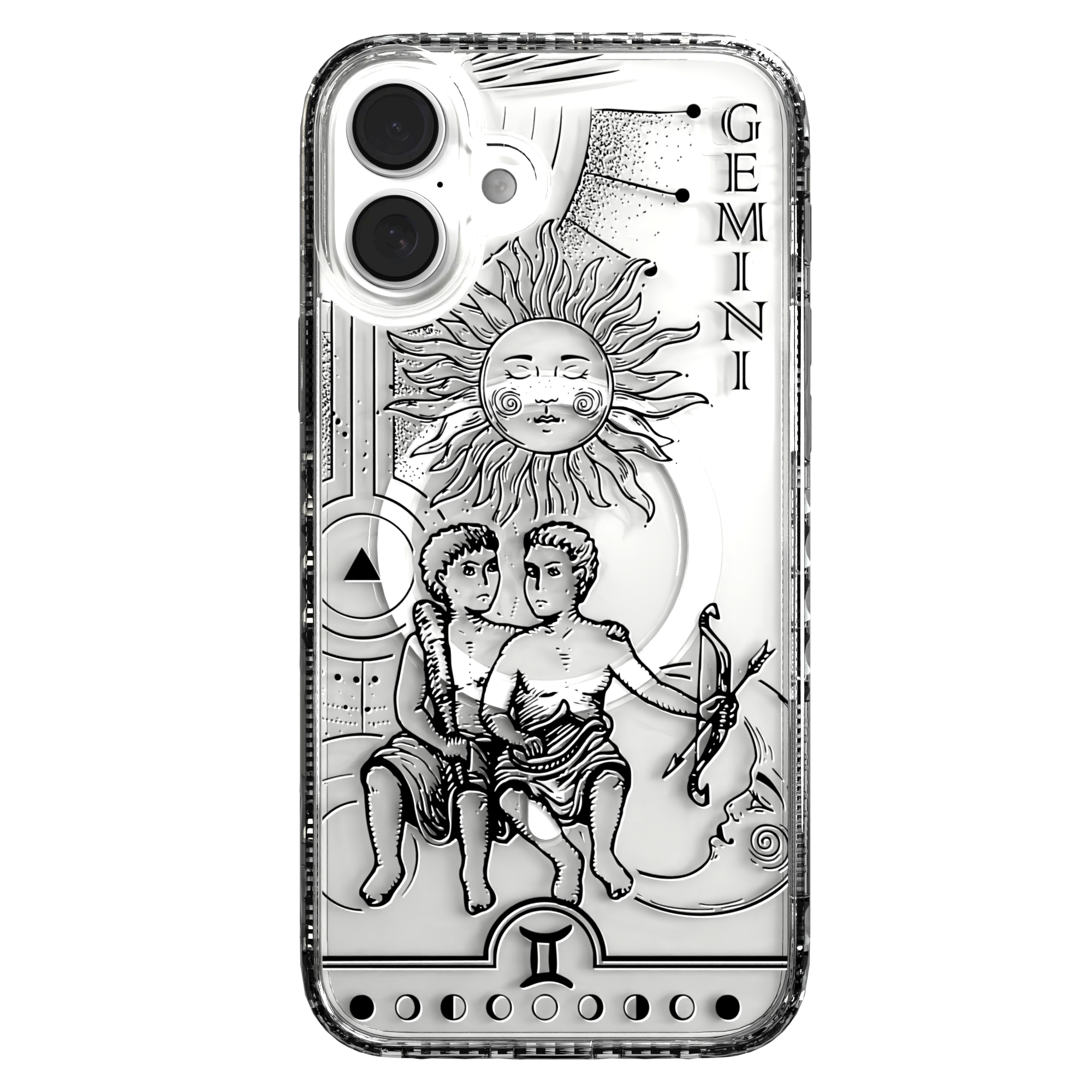 iPhone 16 Series | MagSafe | Zodiac Collection | Gemini Gemini Black / iPhone 16 Plus / Clear