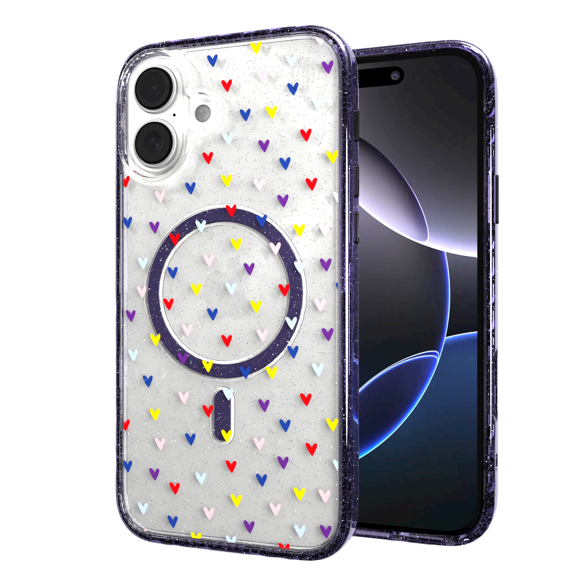 iPhone 16 Series | MagSafe | Heart Collection | Adoring Amore Adoring Amore / iPhone 16 Plus / Lilac Sparkle