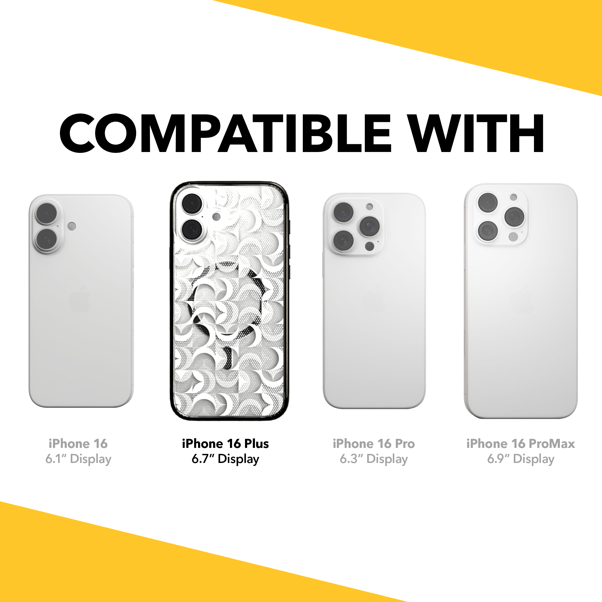 iPhone 16 Series | MagSafe | Abstract Art Case | Retro White Swirls Retro White / iPhone 16 Plus / Black