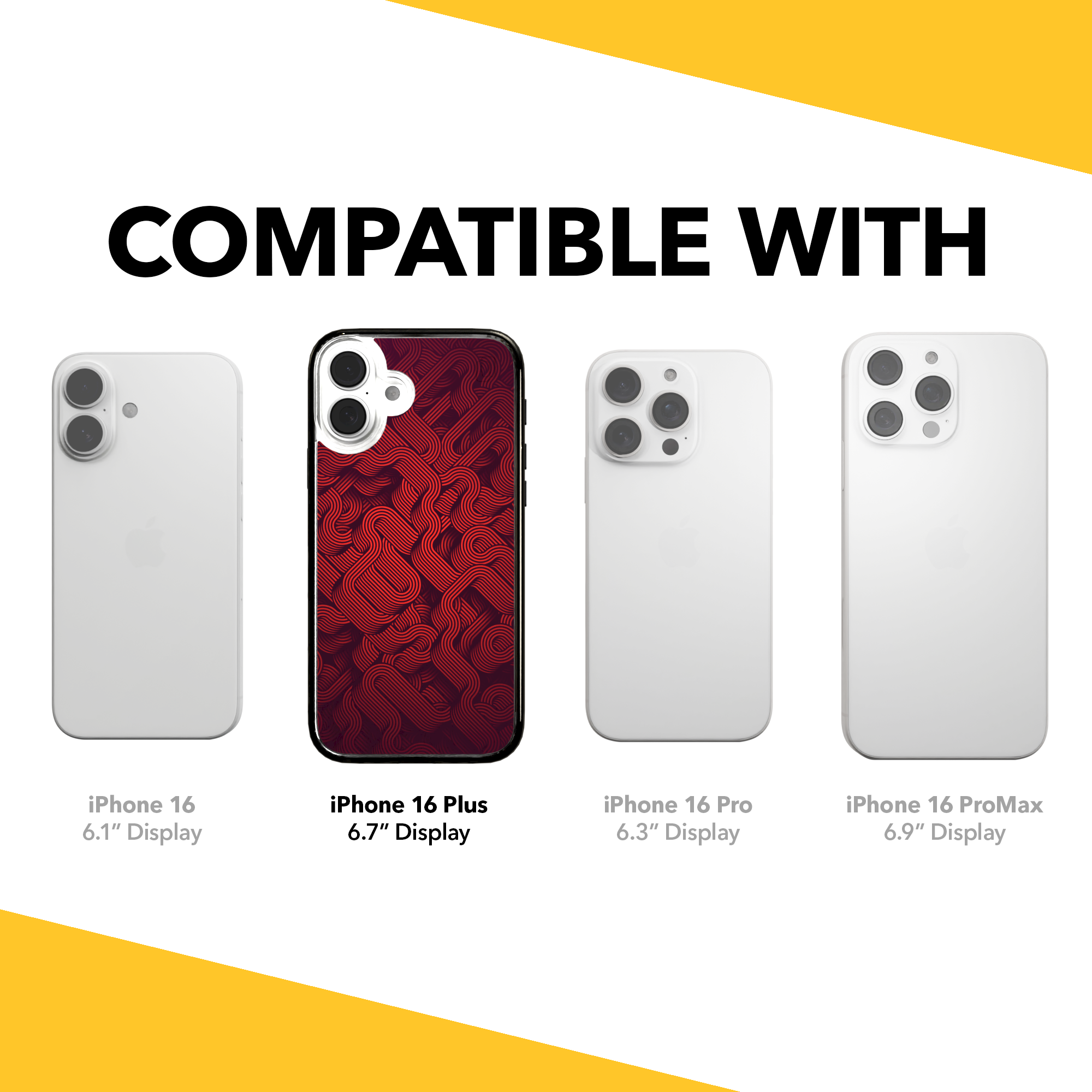 iPhone 16 Series | MagSafe | Monochromatic Case Designs | Red Dimensions Red Dimensions / iPhone 16 Plus / Black