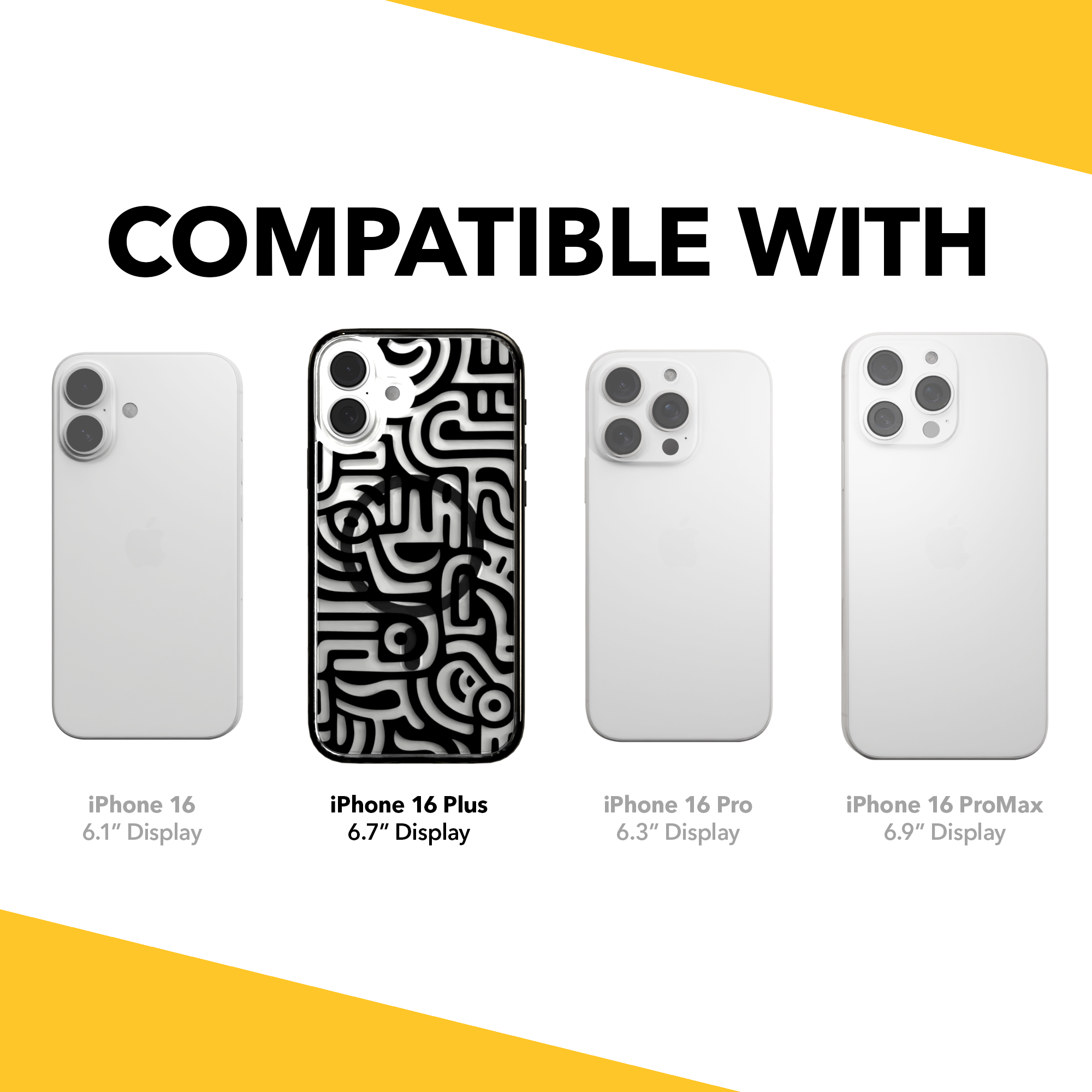 iPhone 16 Series | MagSafe | Monochromatic Case Designs | Glyphs Glyphs / iPhone 16 Plus / Black