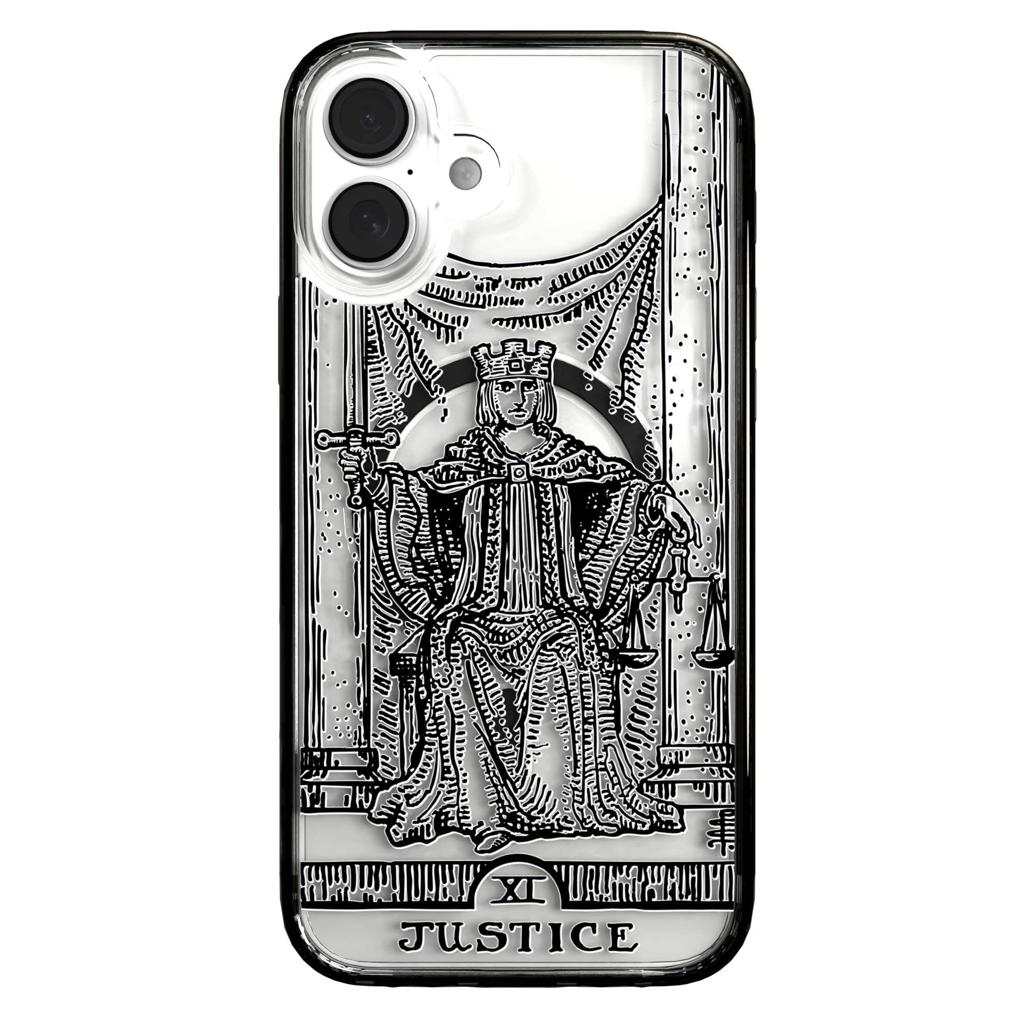 iPhone 16 Series | MagSafe | Tarot Collection | Justice Justice - Line / iPhone 16 Plus / Black