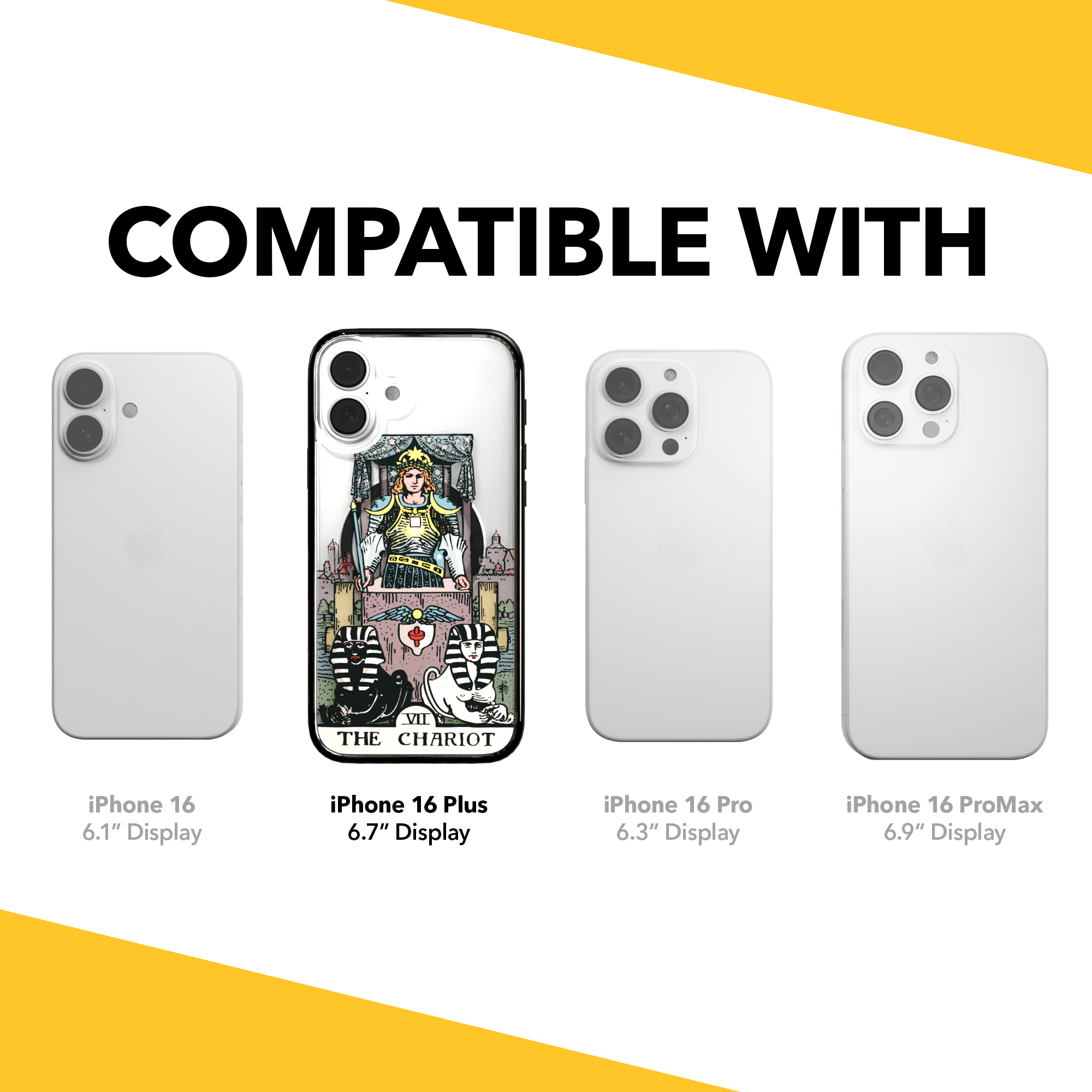 iPhone 16 Series | MagSafe | Tarot Collection | The Chariot The Chariot - Color / iPhone 16 Plus / Black