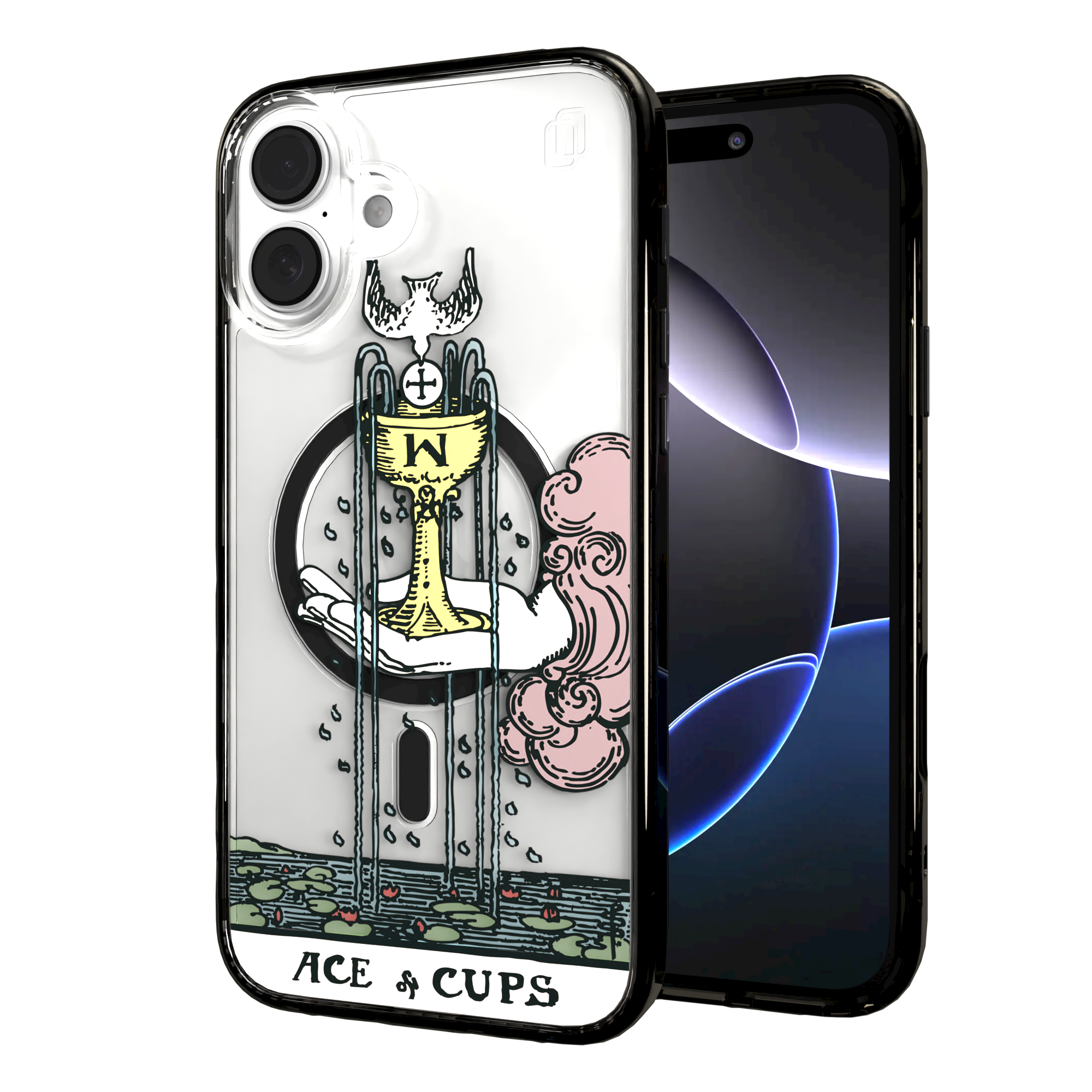 iPhone 16 Series | MagSafe | Tarot Collection | Ace of Cups Ace of Cups - Color / iPhone 16 Plus / Black