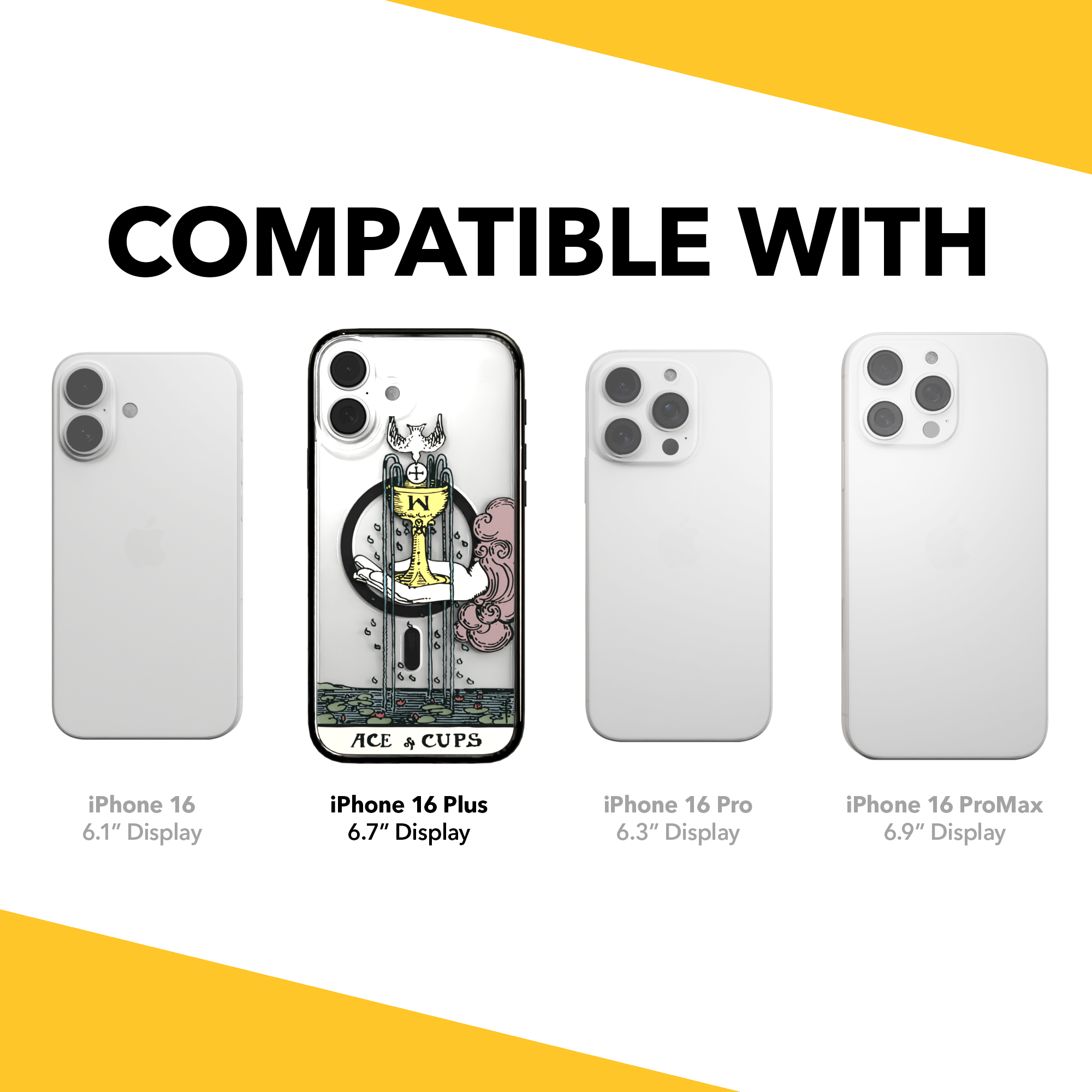 iPhone 16 Series | MagSafe | Tarot Collection | Ace of Cups Ace of Cups - Color / iPhone 16 Plus / Black