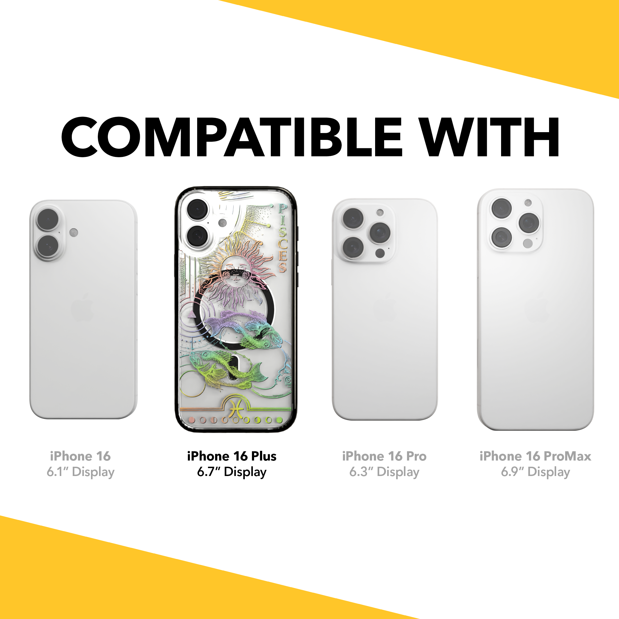 iPhone 16 Series | MagSafe | Zodiac Collection | Pisces Pisces Rainbow / iPhone 16 Plus / Black
