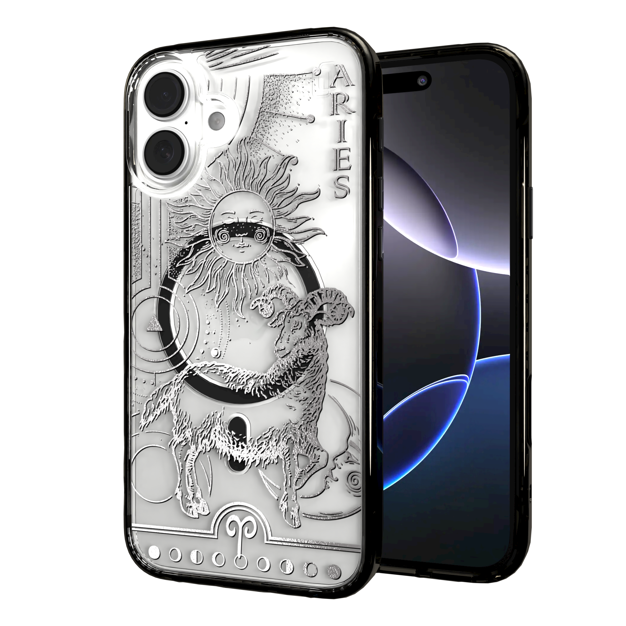 iPhone 16 Series | MagSafe | Zodiac Collection | Aries Aries Silver / iPhone 16 Plus / Black