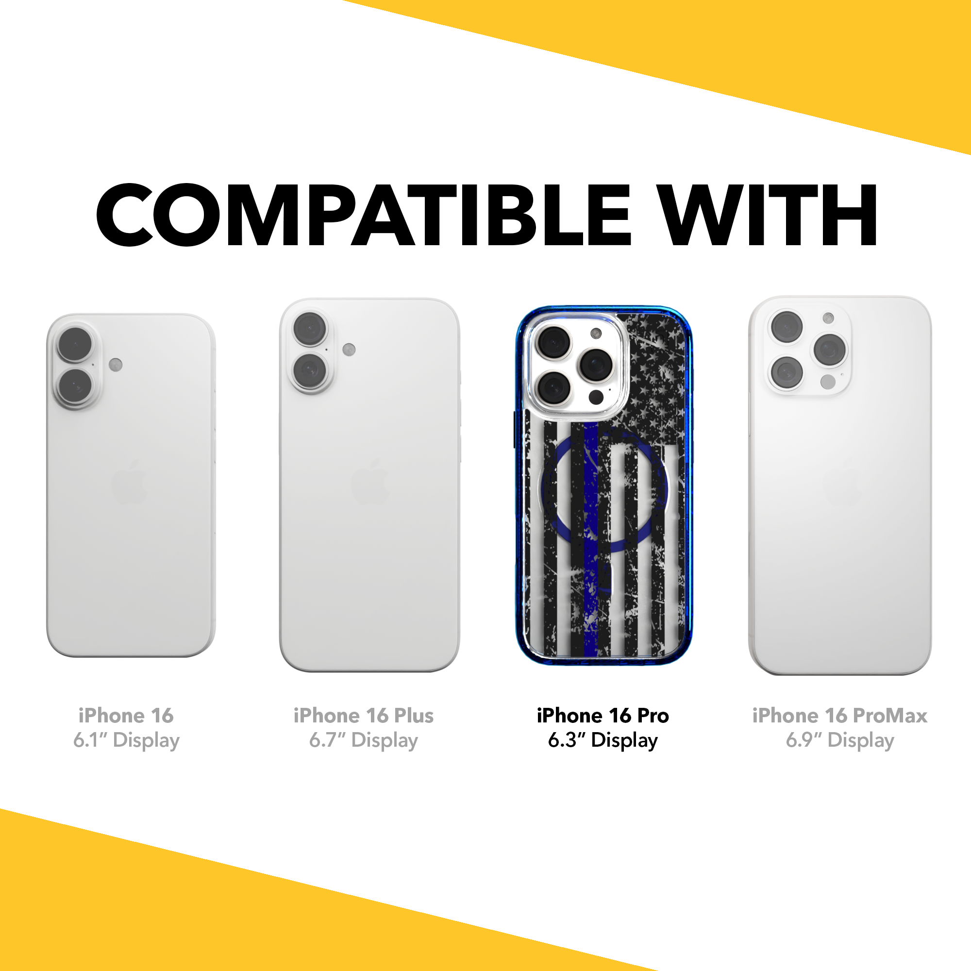 iPhone 16 Series | MagSafe | Red, White & Blue Case Collection | Thin Blue Line Blue Line / iPhone 16 Pro / Blue