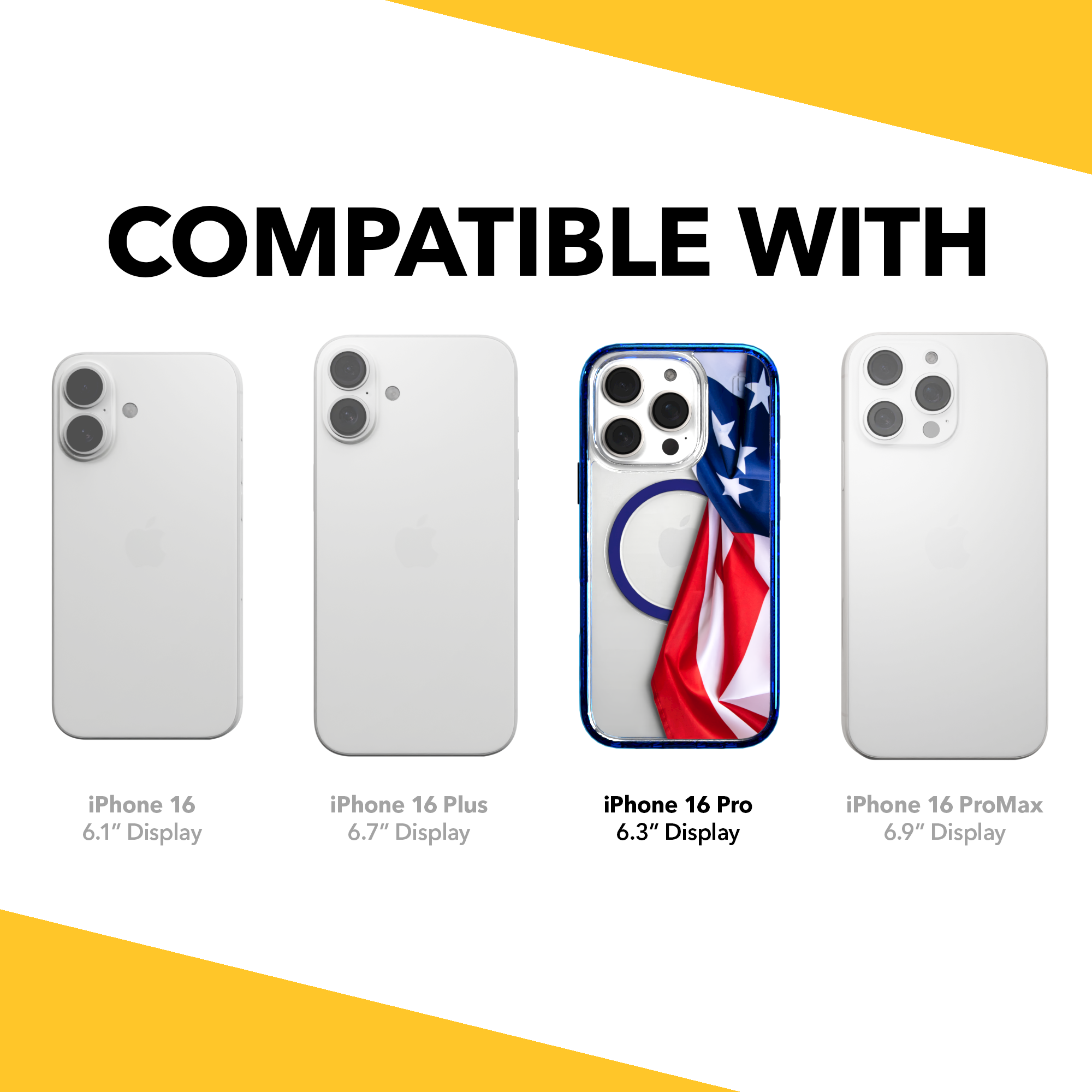 iPhone 16 Series | MagSafe | Red, White & Blue Case Collection | Flowing American Flag Resilient Spirit / iPhone 16 Pro / Blue