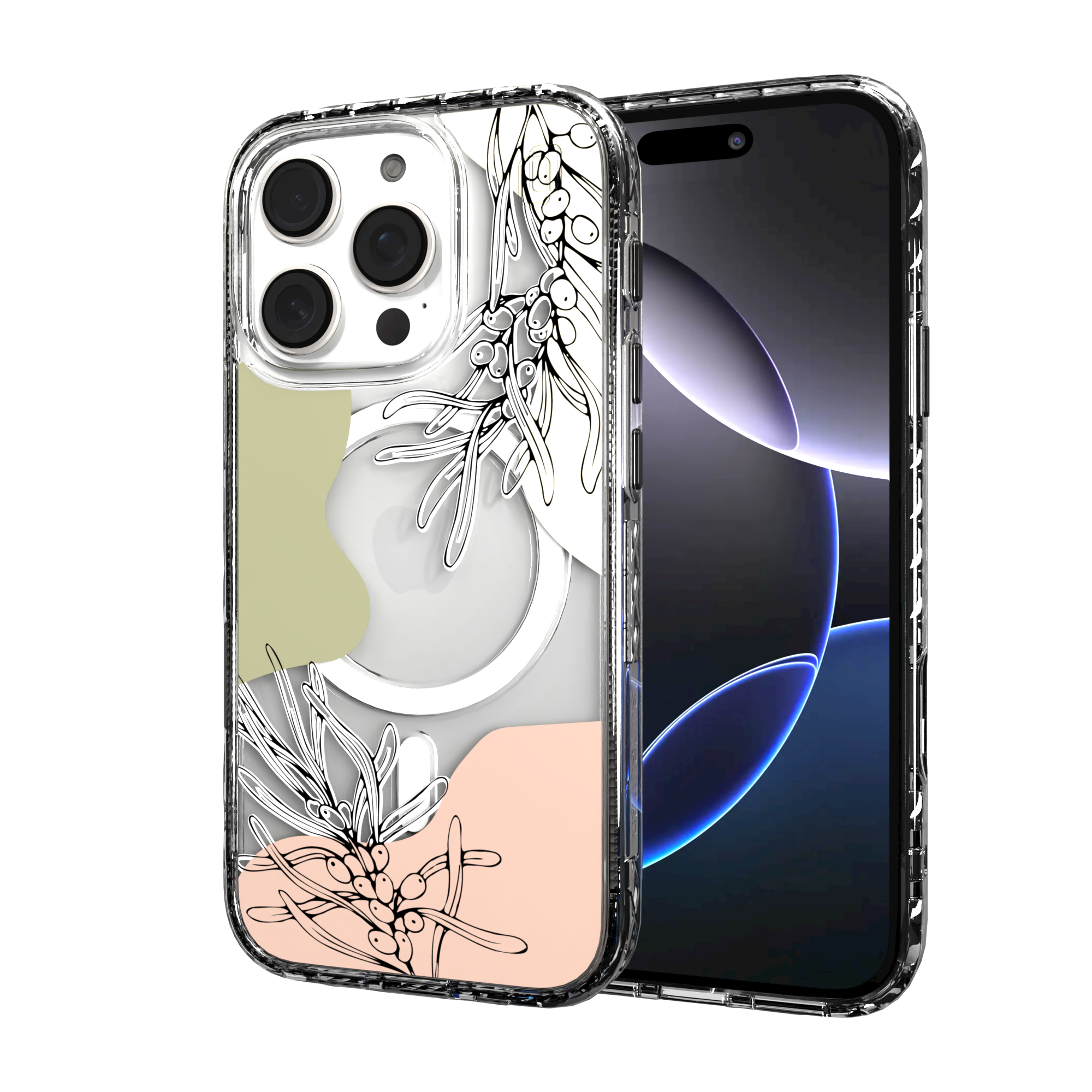 iPhone 16 Series | MagSafe | Botanical Fusion Abstract Case | Pastel Fall Vistas