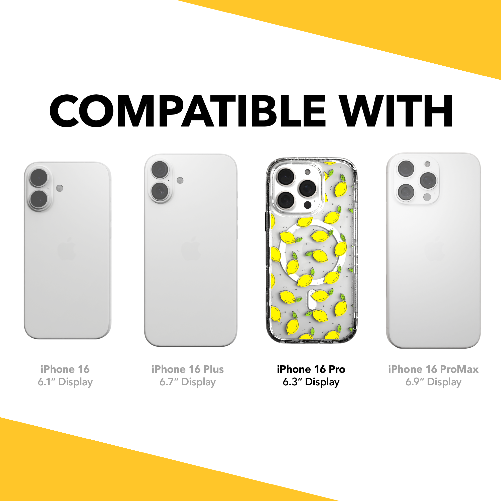 iPhone 16 Series | MagSafe | Fruit Bowl Collection | Lotsa Lemons Lotsa Lemons / iPhone 16 Pro / Clear