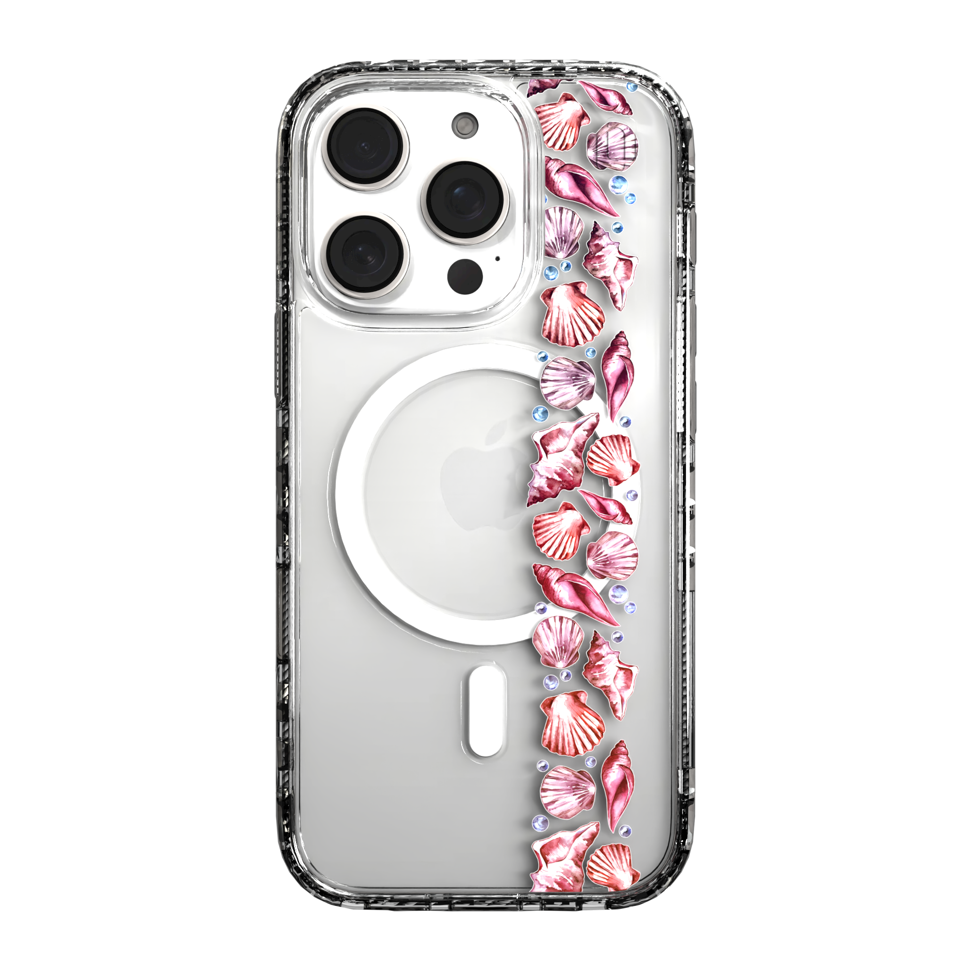 iPhone 16 Series | MagSafe | Coastal Case Collection | Seashell Stripe Line of Shells / iPhone 16 Pro / Clear