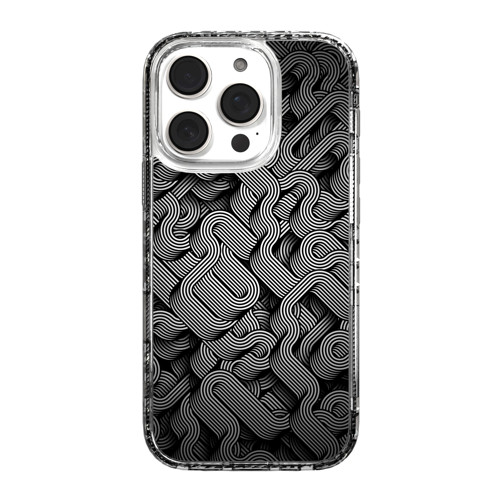 iPhone 16 Series | MagSafe | Monochromatic Case Designs | Black & White Dimensions Black & White Dimensions / iPhone 16 Pro / Clear