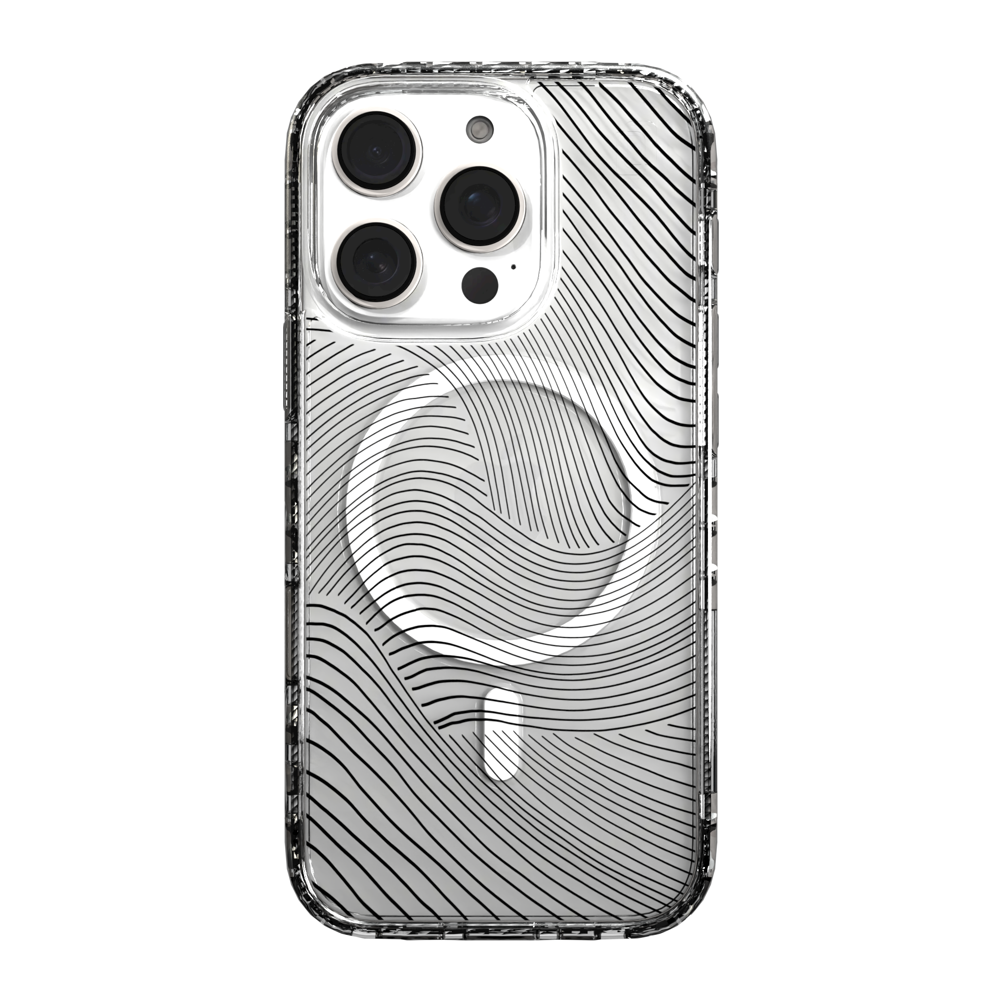 iPhone 16 Series | MagSafe | Abstract Art Case | Retro Clear Waves Retro Clear / iPhone 16 Pro / Clear