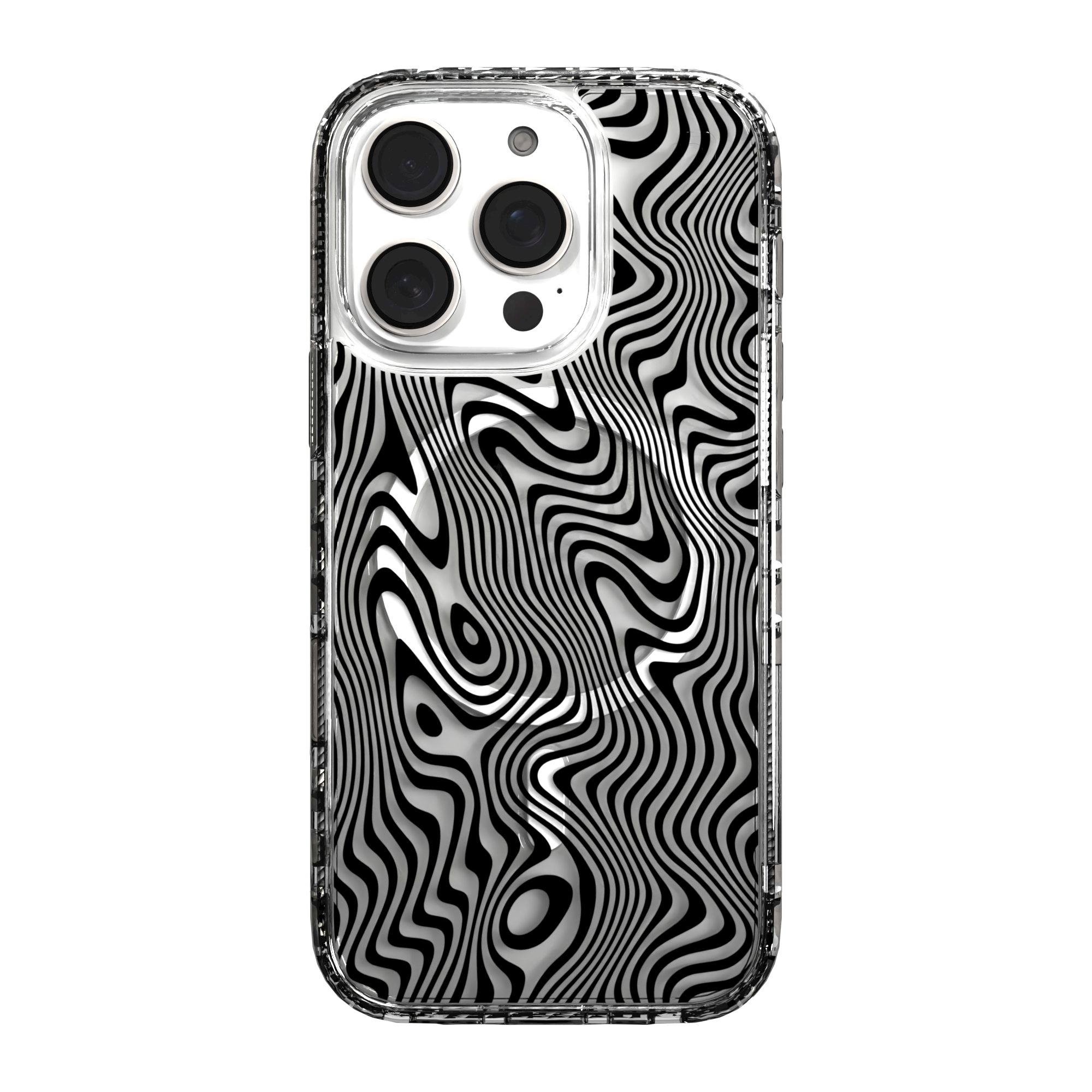 iPhone 16 Series | MagSafe | Monochromatic Case Designs | Swirling Tides Tide / iPhone 16 Pro / Clear