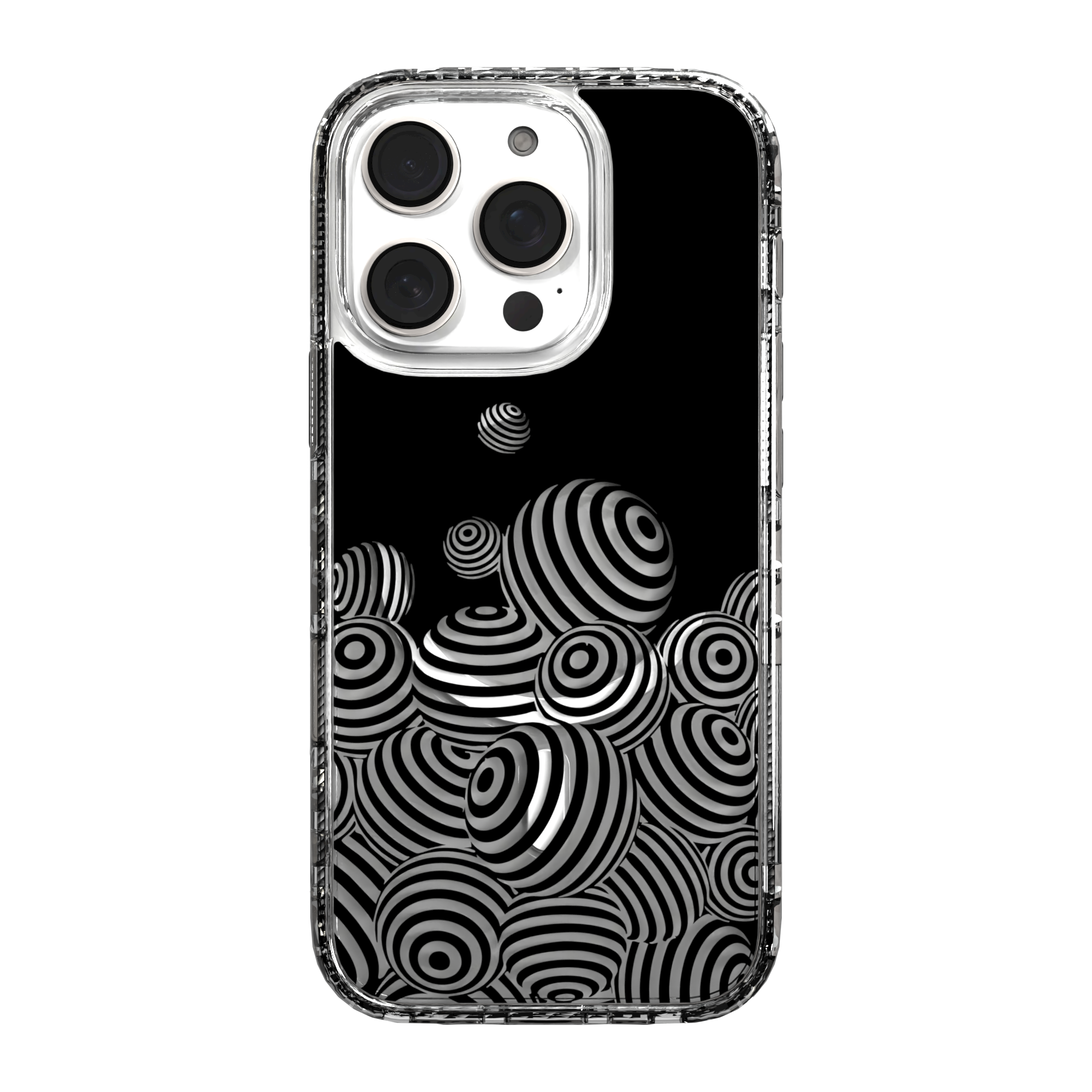 iPhone 16 Series | MagSafe | Monochromatic Collection | 3D Orb Swirl Ballpit / iPhone 16 Pro / Clear