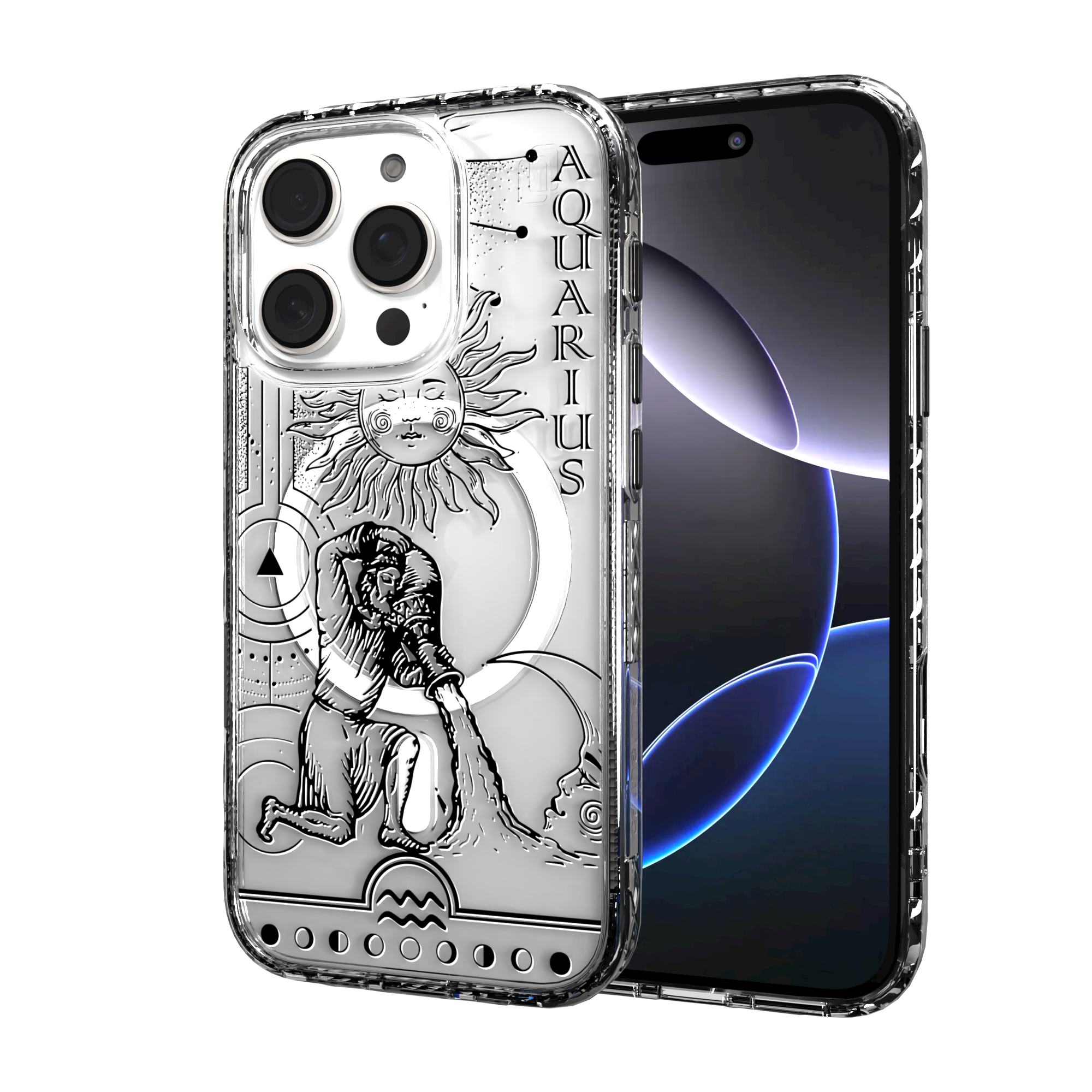 iPhone 16 Series | MagSafe | Zodiac Collection | Aquarius Aquarius Black / iPhone 16 Pro / Clear