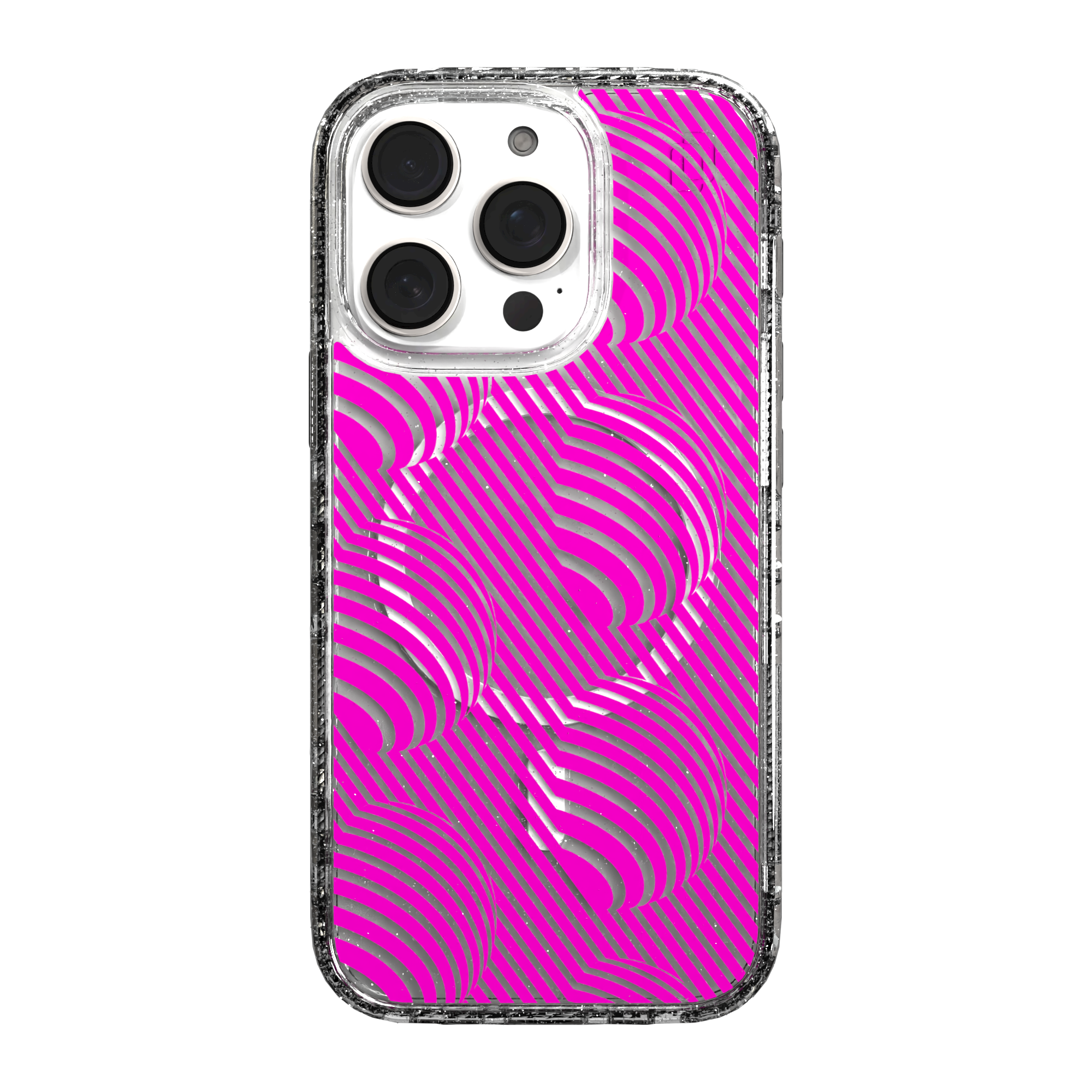iPhone 16 Series | MagSafe | Monochromatic Case Designs | Pink Bumps Pink Bumps / iPhone 16 Pro / Clear Sparkle