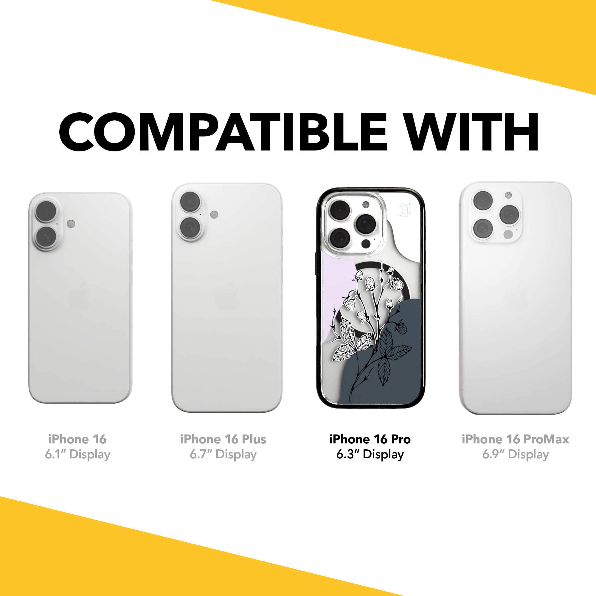 iPhone 16 Series | MagSafe | Botanical Fusion Abstract Case | Purple Night Skies Night / iPhone 16 Pro / Black