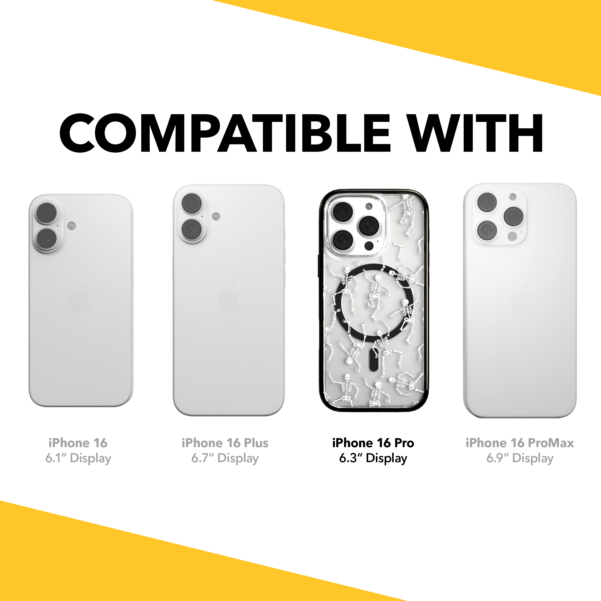 iPhone 16 Series | MagSafe | Halloween Case | Dancing Skeletons Dancing Skeletons / iPhone 16 Pro / Black